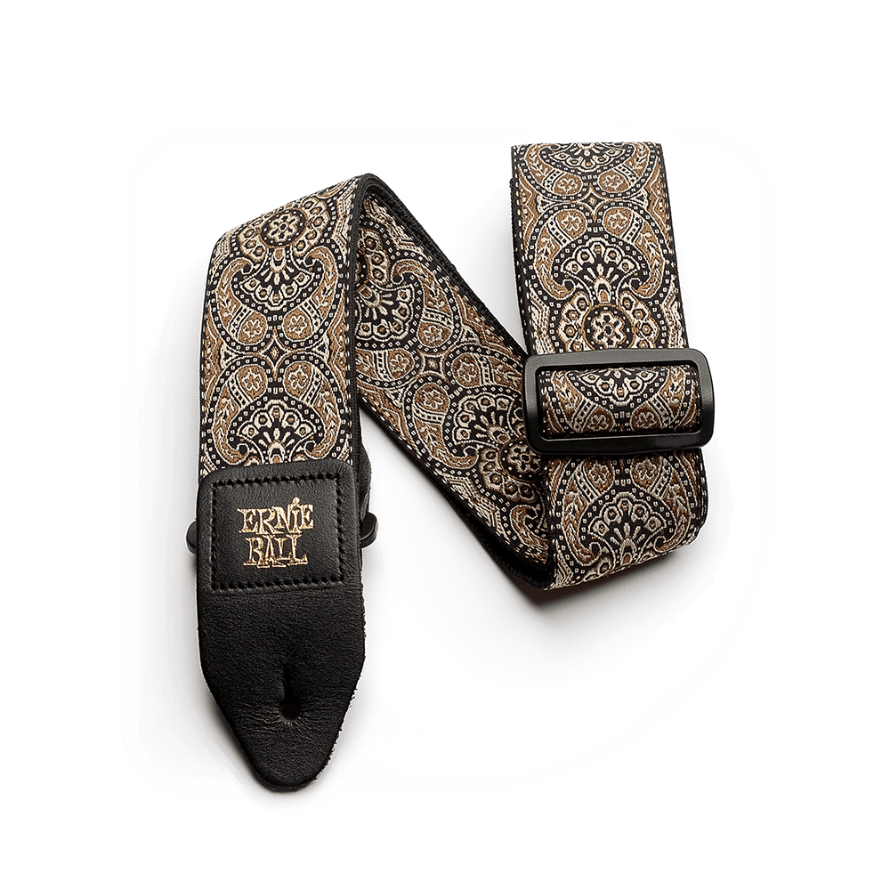 Ernie Ball Jacquard Strap - Gold & Black Paisley