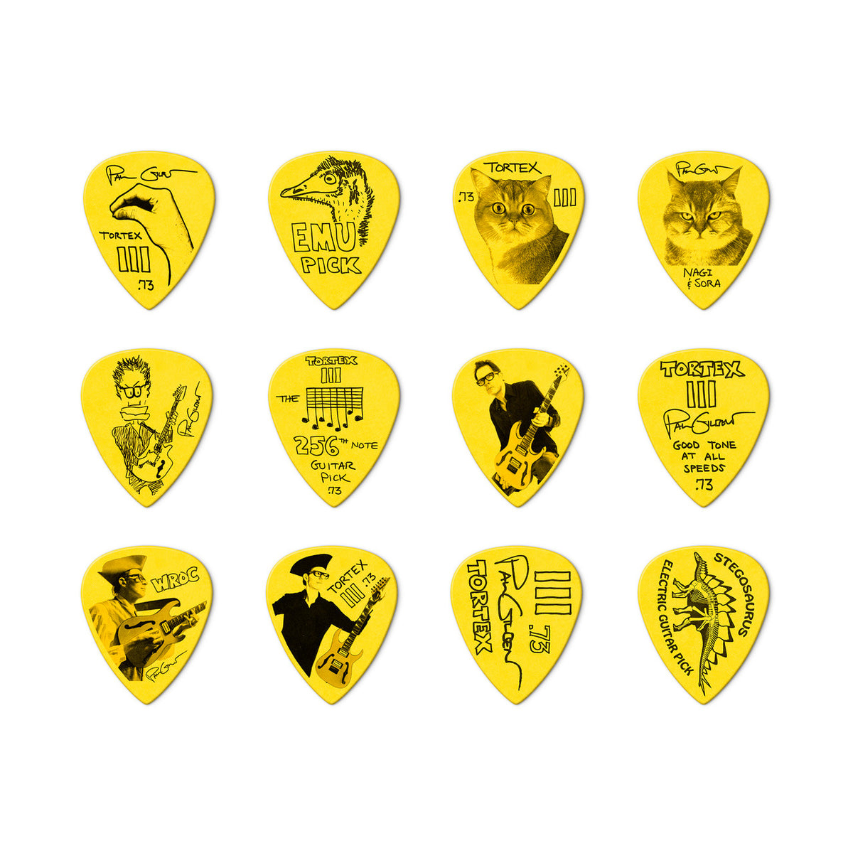 Dunlop PG462-073 Paul Gilbert Custom Tortex TII Picks - .73mm (12 Pack)