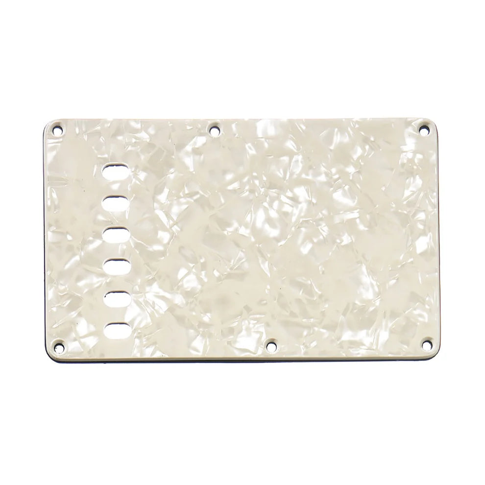 Allparts PG-0556-065 Tremolo Spring Cover Backplate - Standard / Parchment Pearloid 4-ply (PP/P/B/P) .100