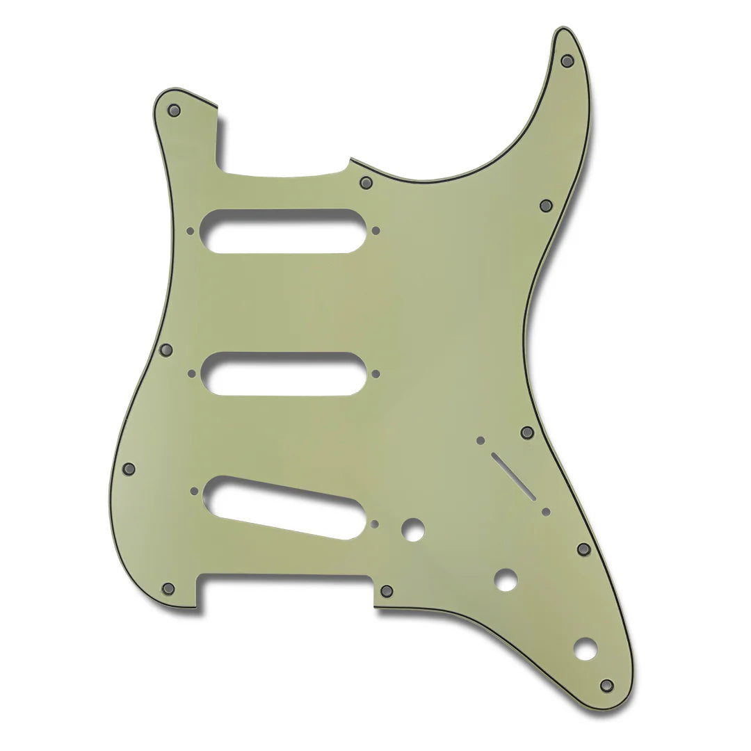 Allparts PR-3850-024 PRiMO Pickguard for Stratocaster, S-S-S Pickup Configuration - Mint Green 3-Ply (MG-B-W) .090