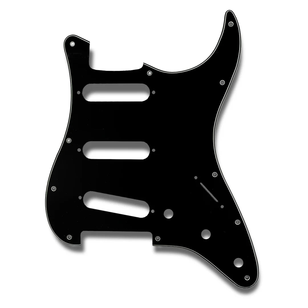 Allparts PR-3850-033 PRiMO Pickguard for Stratocaster, S-S-S Pickup Configuration - Black 3-Ply (B-W-B) .090