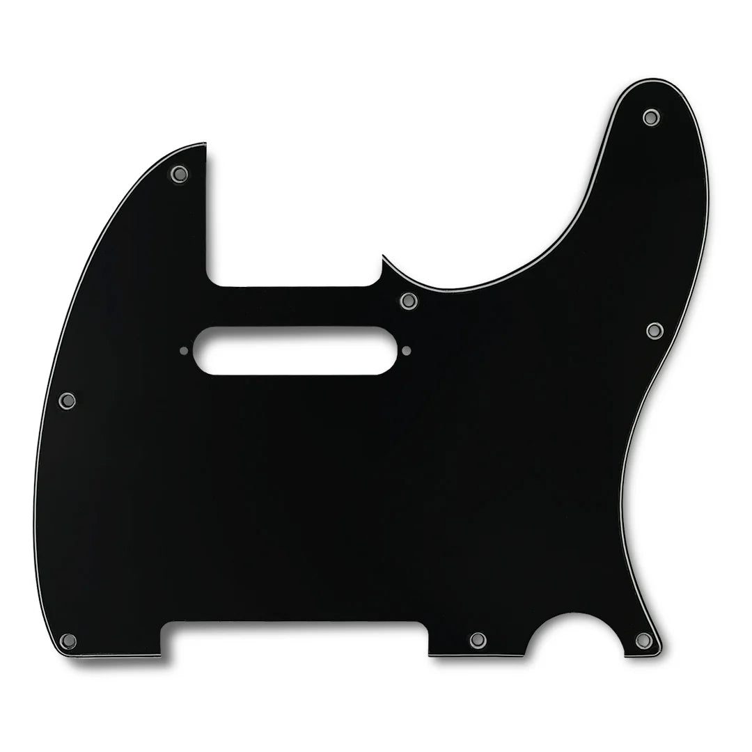 Allparts PR-3852-033 PRiMO Pickguard for Telecaster, S-S Pickup Configuration - Black 3-Ply (B/W/B) .090 (Copy)