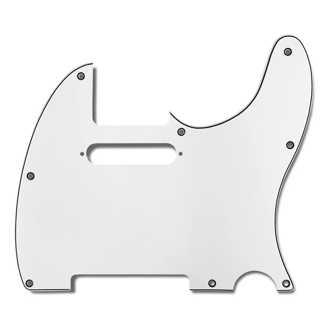 Allparts PR-3852-035 PRiMO Pickguard for Telecaster, S-S Pickup Configuration - White 3-Ply (W/B/W) .090
