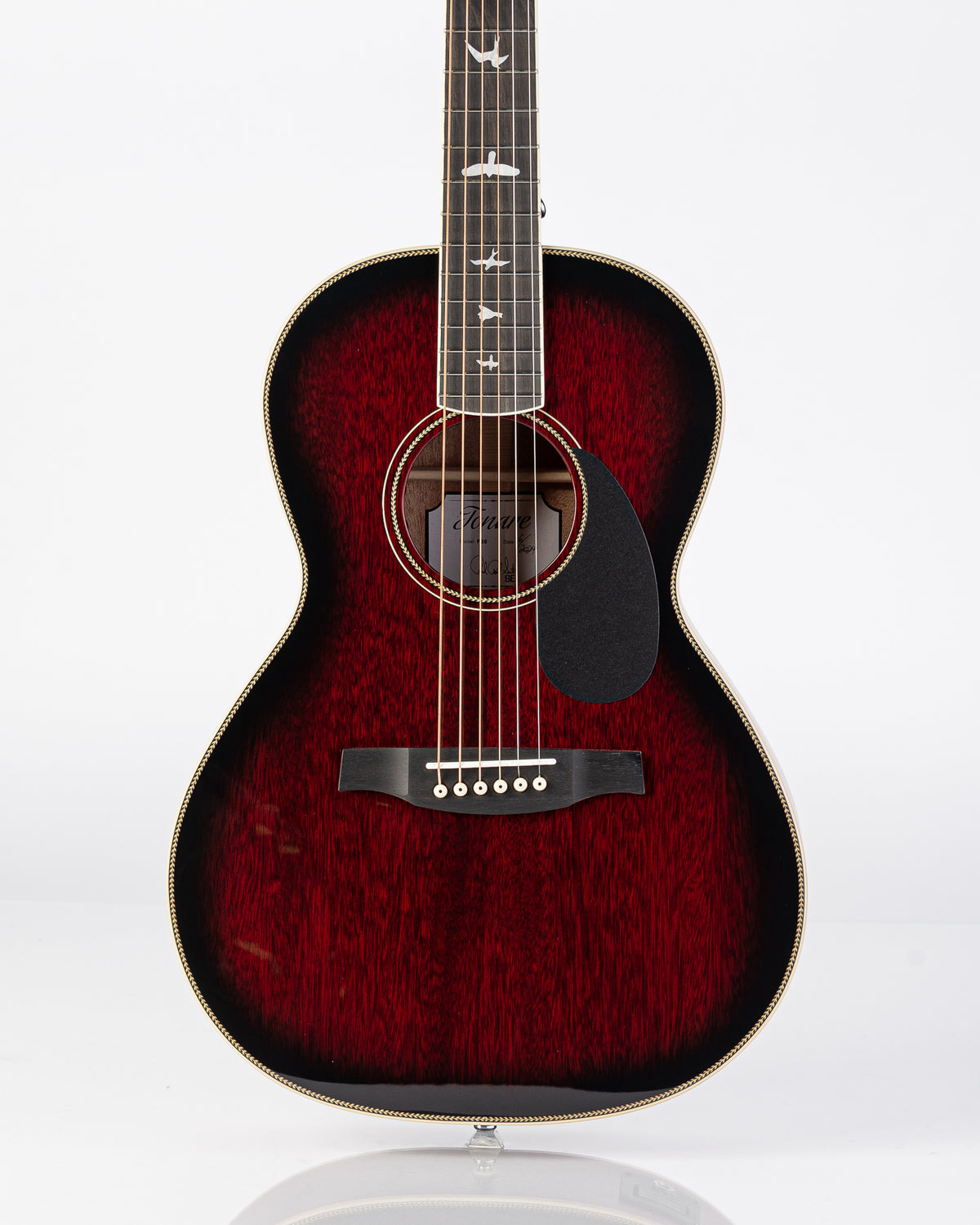 PRS SE P20E Tonare Parlor Acoustic Electric Guitar - Fire Red Burst