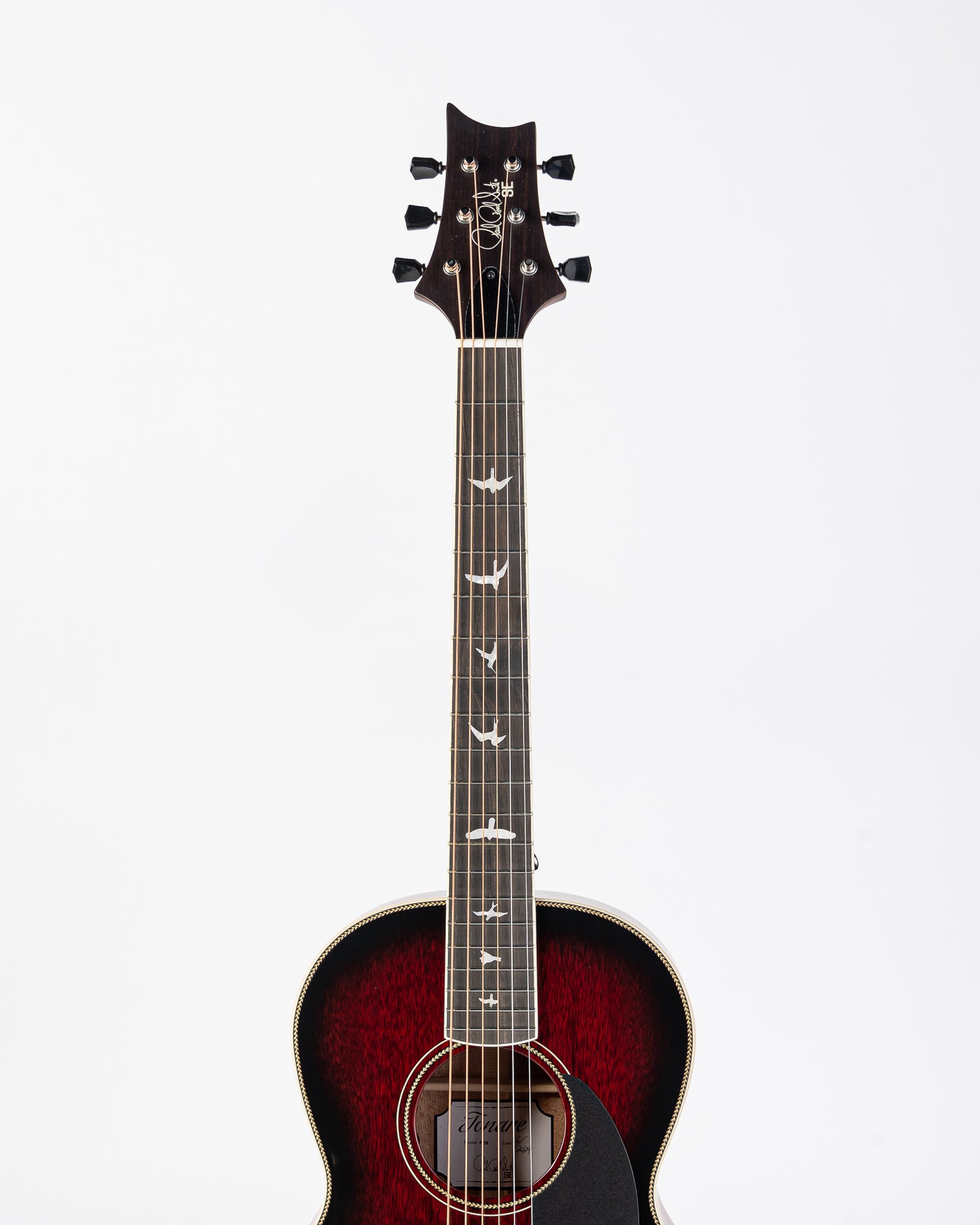 PRS SE P20E Tonare Parlor Acoustic Electric Guitar - Fire Red Burst