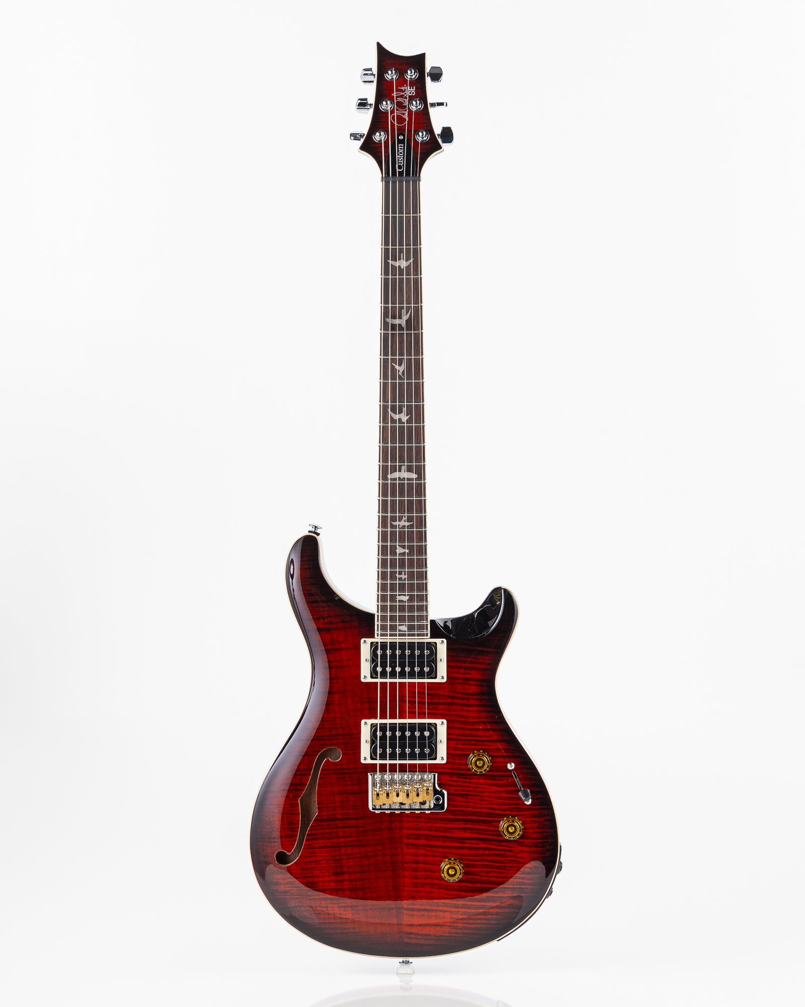 PRS SE Custom 24 Semi-Hollow Piezo Electric Guitar- Orange Tiger Smokeburst