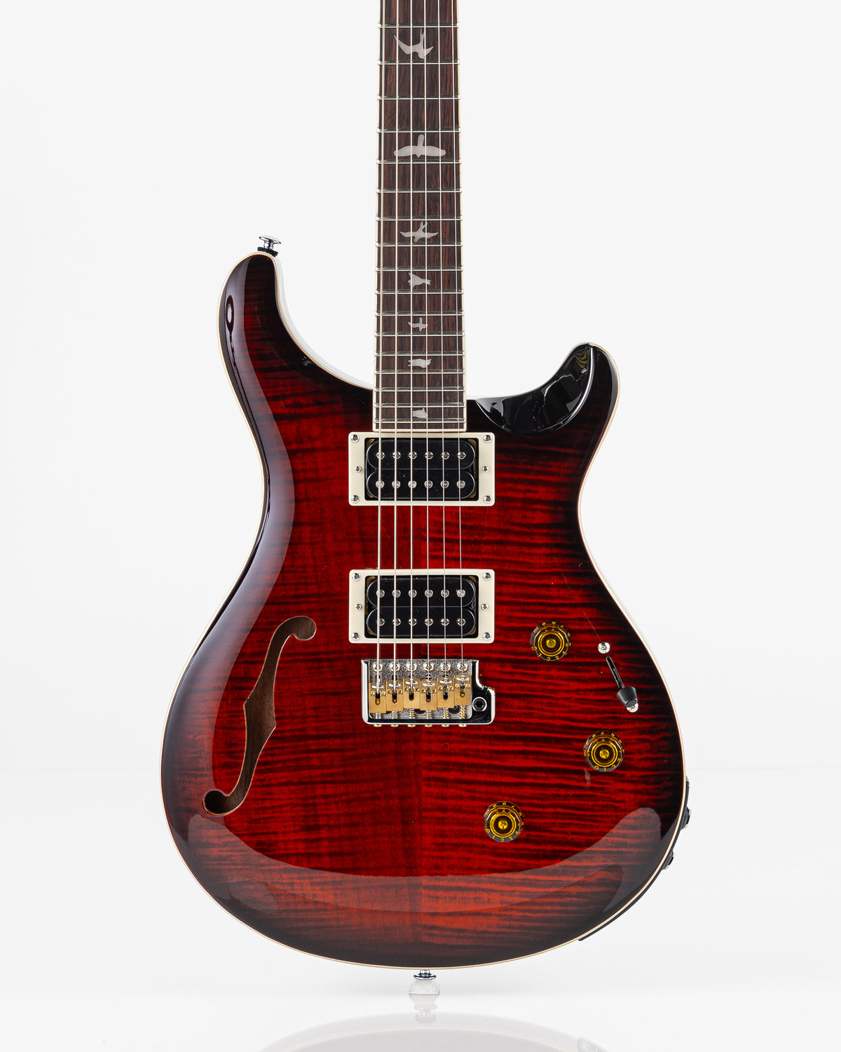 PRS SE Custom 24 Semi-Hollow Piezo Electric Guitar- Orange Tiger Smokeburst