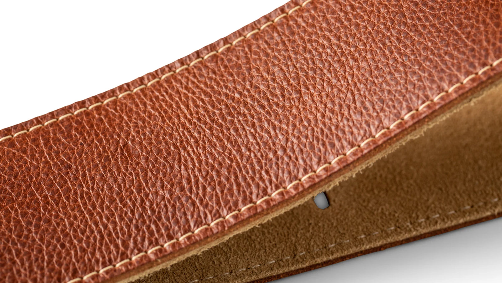 Taylor 2.5" Leather Guitar Strap - Suede Back Medium Brown