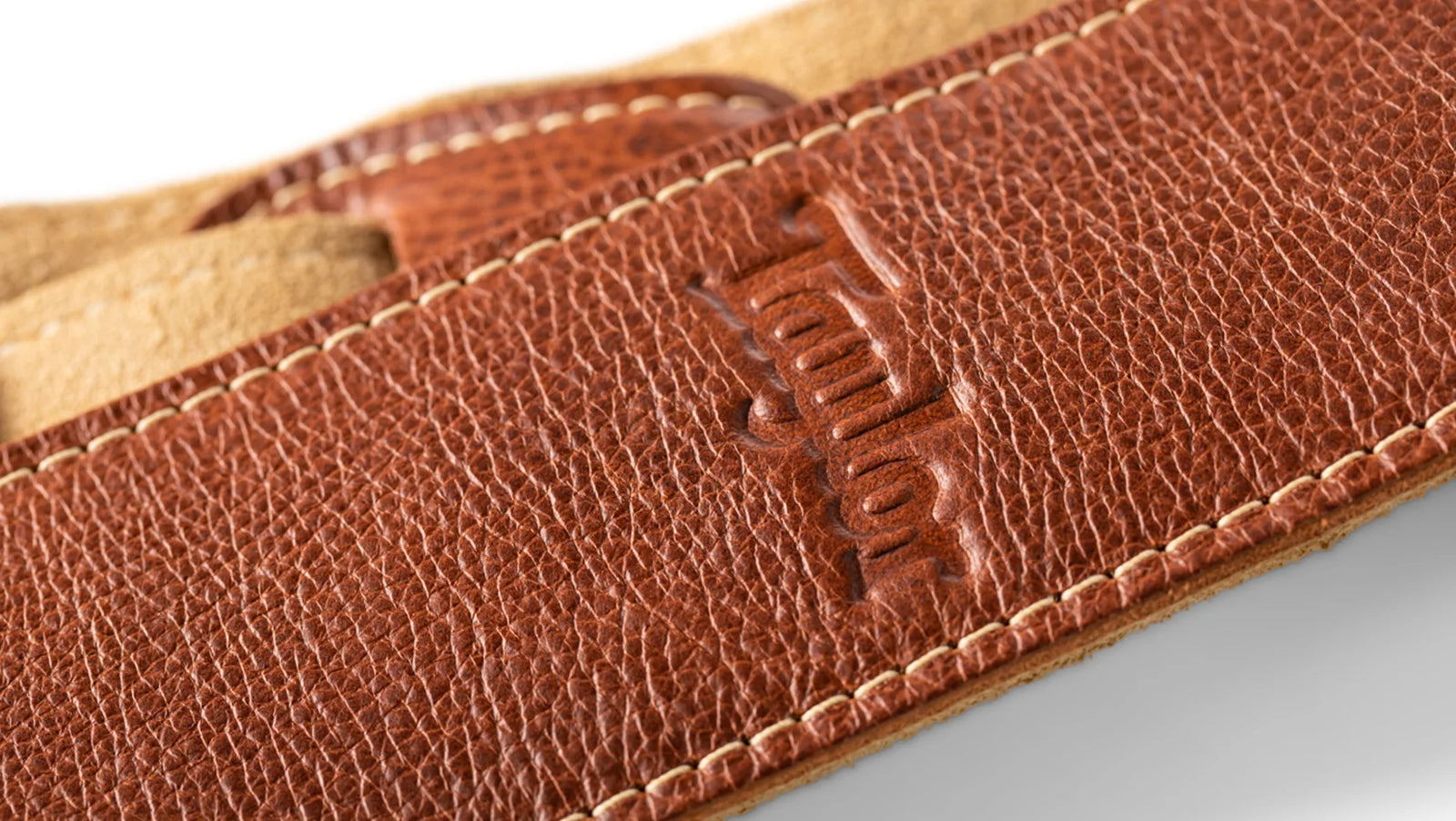 Taylor 2.5" Leather Guitar Strap - Suede Back Medium Brown