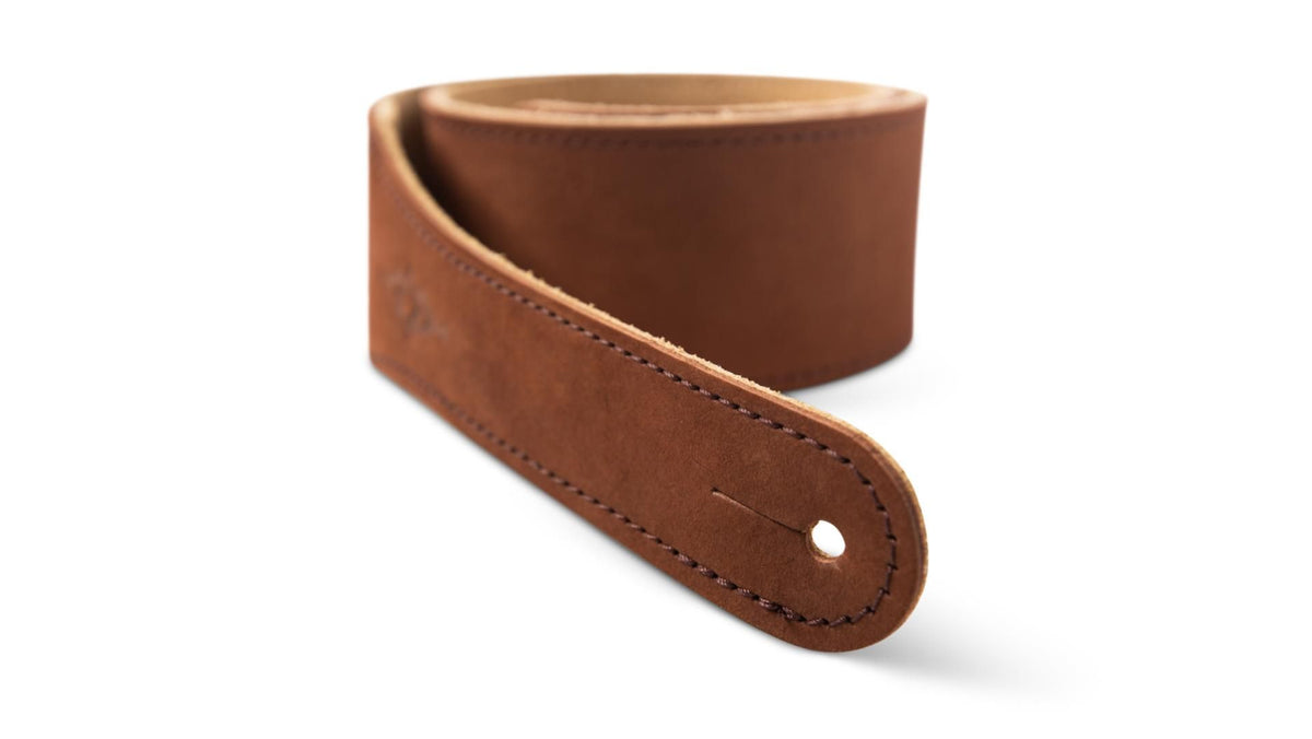 Taylor Gemstone 2.5" Sanded Leather Guitar Strap - Medium Brown