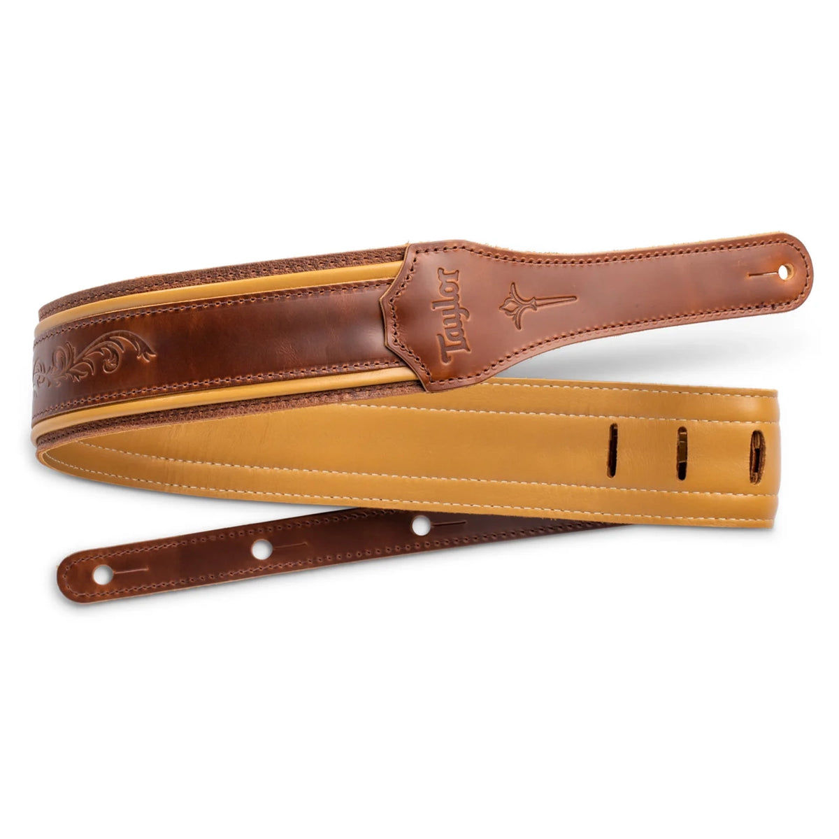 Taylor Nouveau 2.5" Leather Guitar Strap - Medium Brown