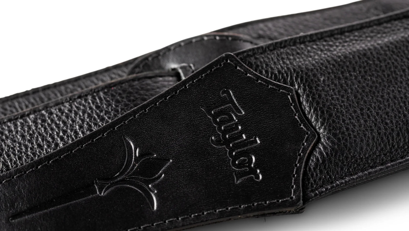 Taylor Nouveau 2.5" Embroidered Leather Guitar Strap - Black
