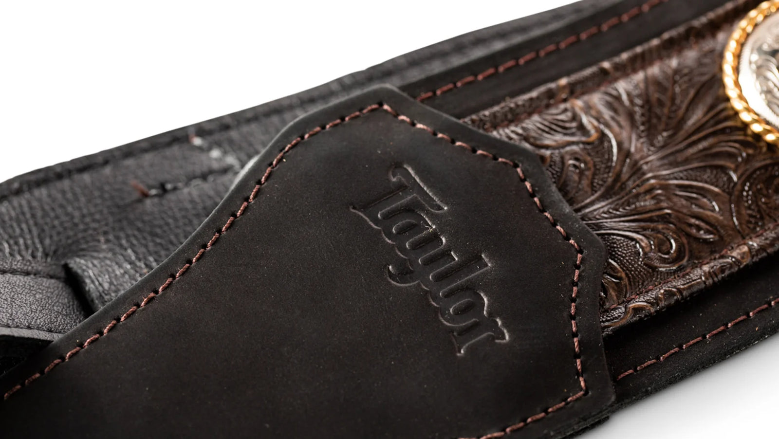 Taylor Grand Pacific 3" Nickel Concho Leather Strap - Brown