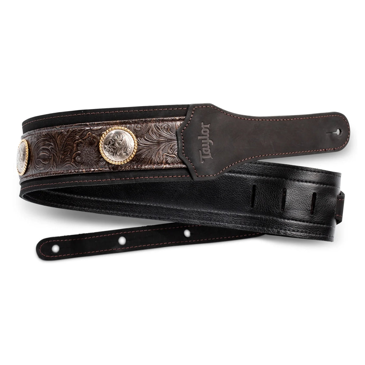 Taylor Grand Pacific 3" Nickel Concho Leather Strap - Brown