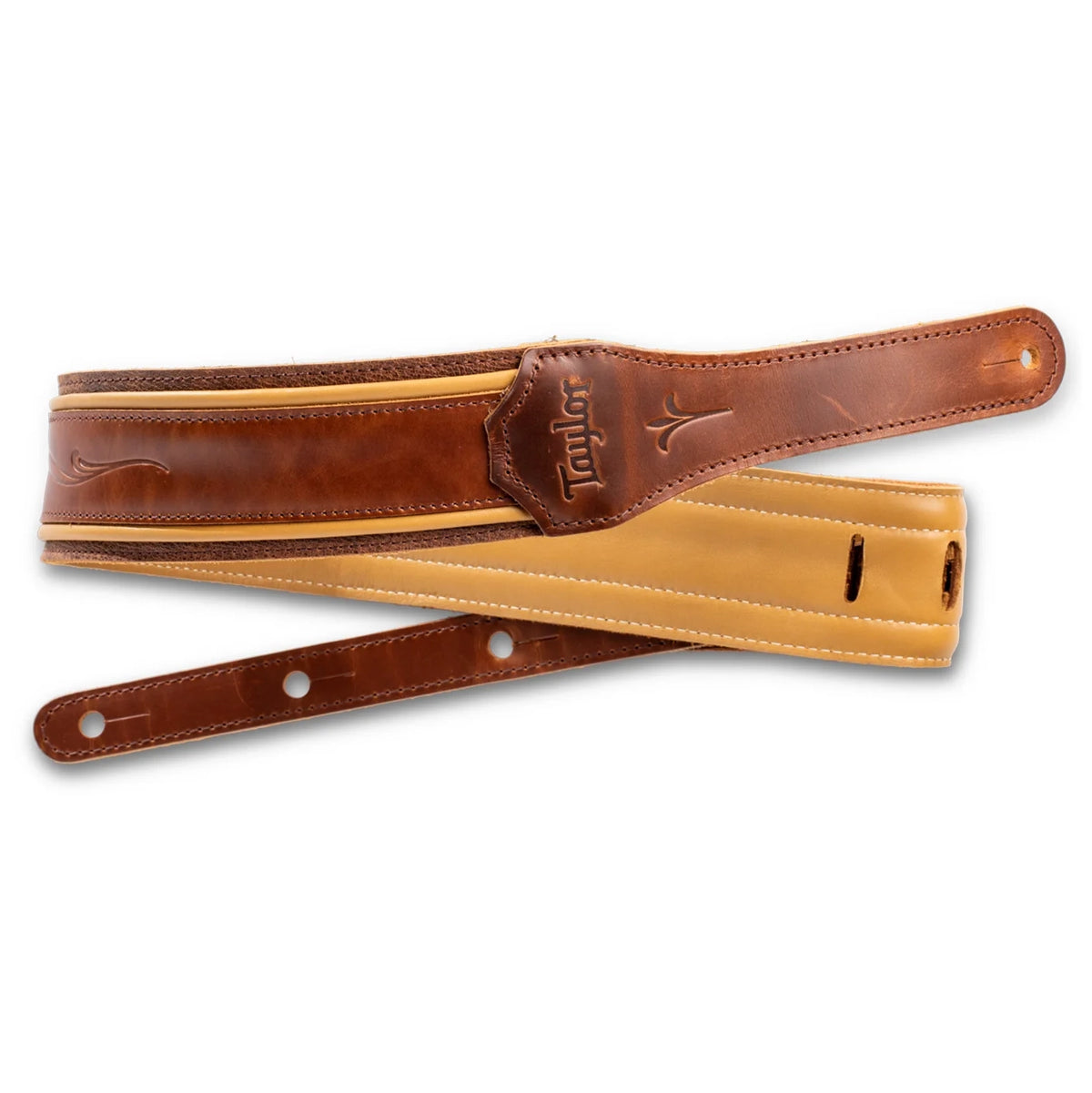 Taylor Spring Vine 2.5" Leather Guitar Strap - Medium Brown