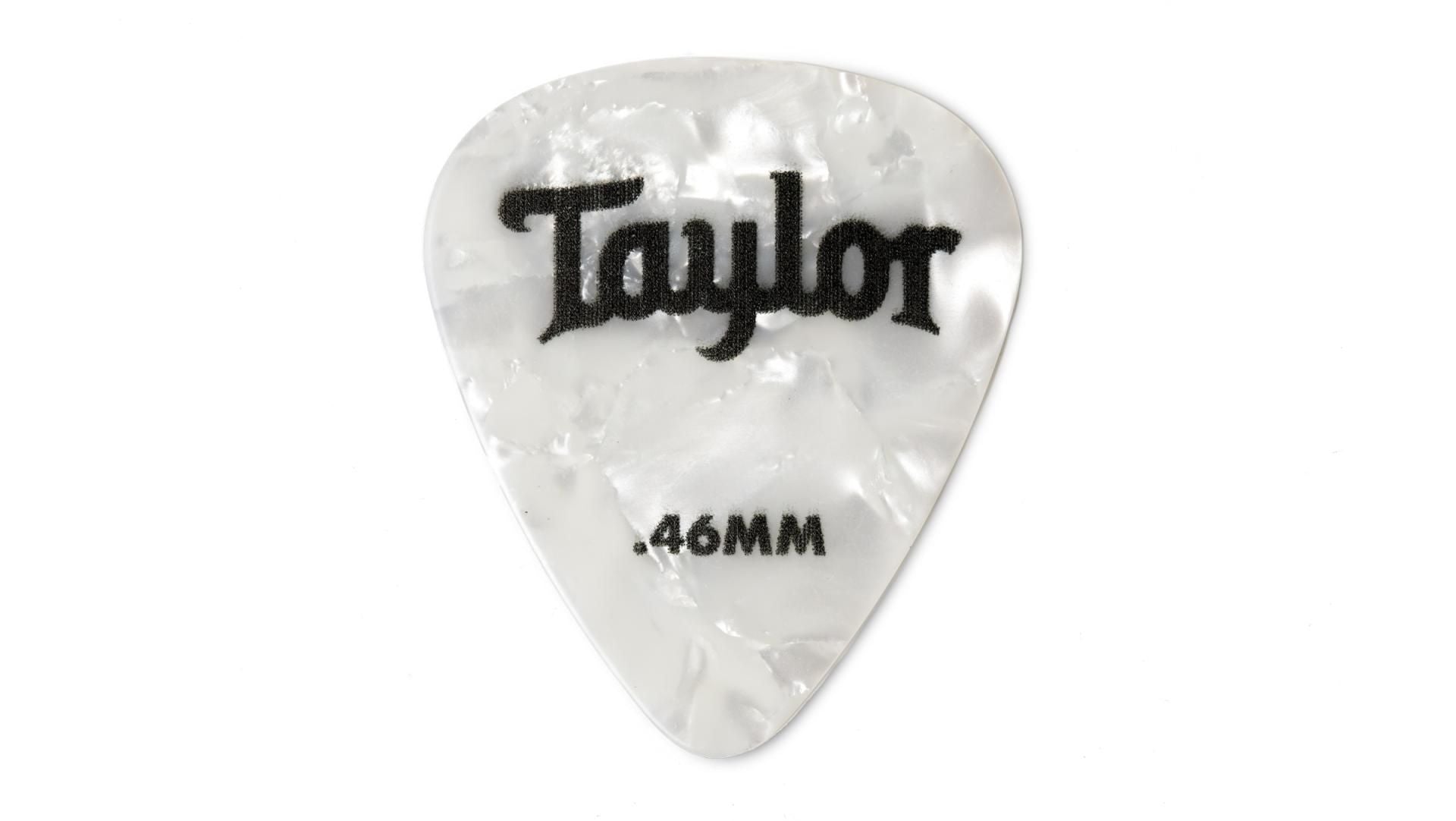 Taylor Celluloid 351 Guitar Picks, White Pearl, 12-Pack 0.46mm