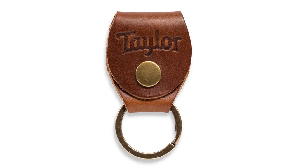 Taylor Key Ring w/ Pick Holder - Brown Leather