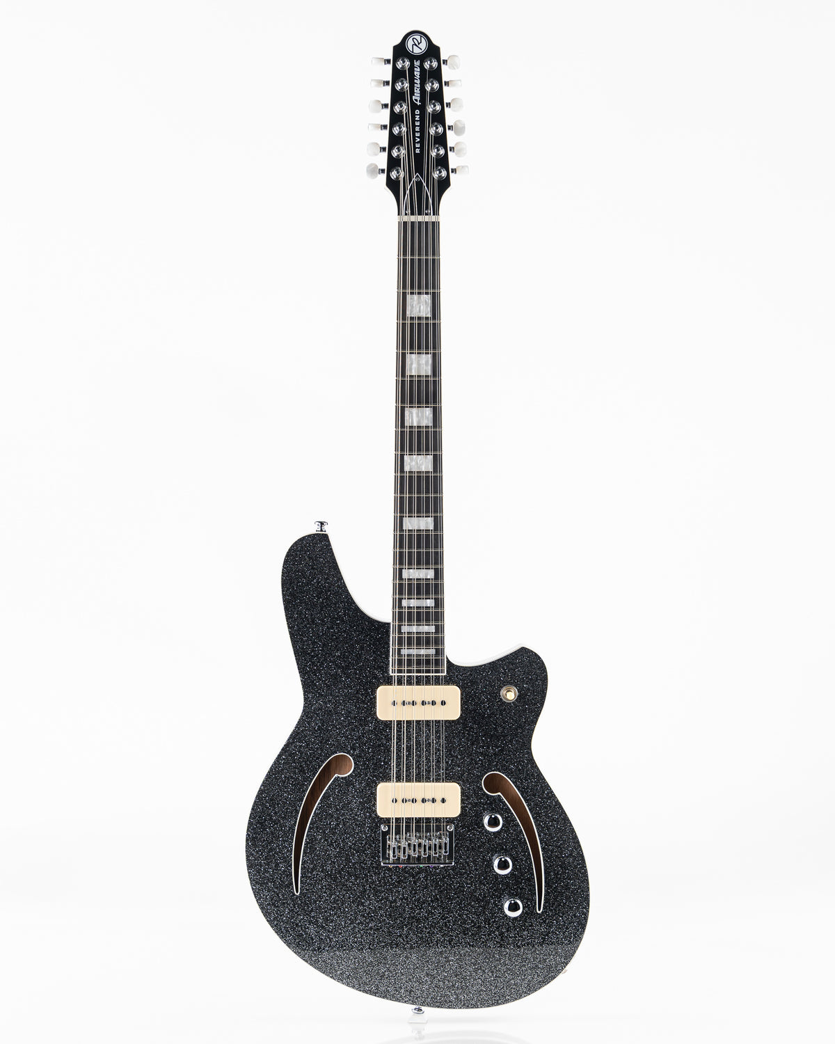Reverend Bolt-On Series Airwave 12 Semi-Hollow Electric Guitar - Black Sparkle