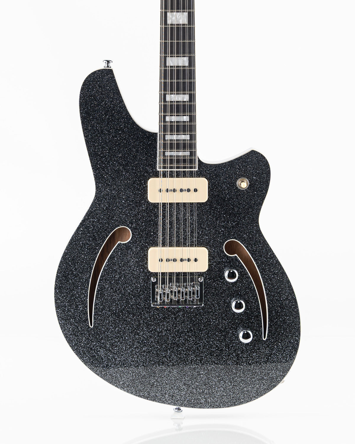 Reverend Bolt-On Series Airwave 12 Semi-Hollow Electric Guitar - Black Sparkle