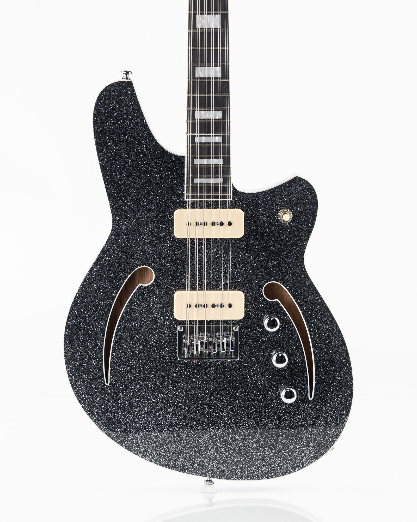 Reverend Bolt-On Series Airwave 12 Semi-Hollow Electric Guitar - Black Sparkle