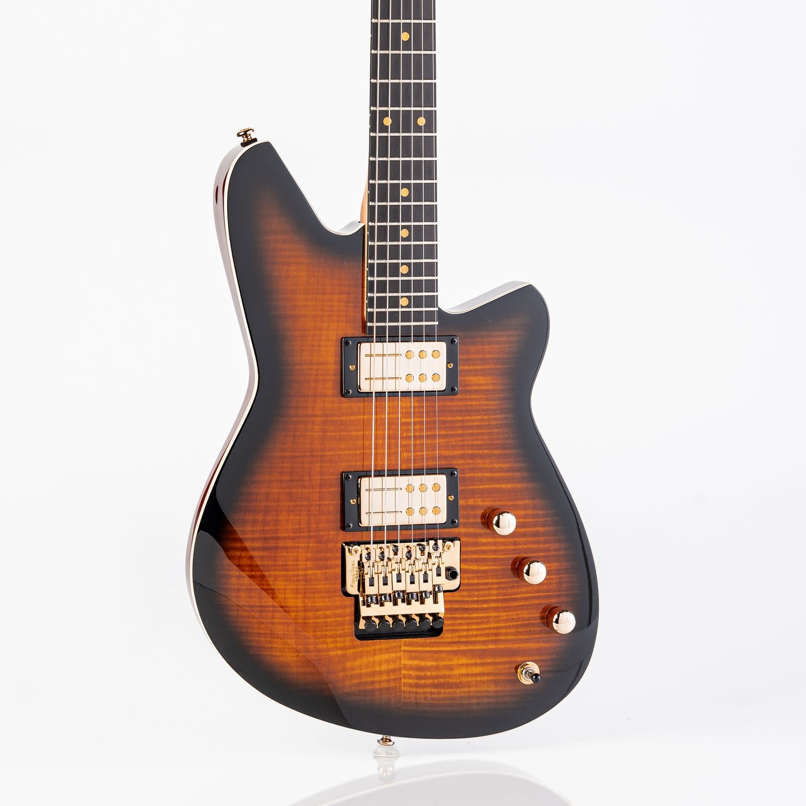 Reverend Bolt-On Series Kingbolt RA FM Floyd Electric Guitar - Coffee Burst Flame Maple