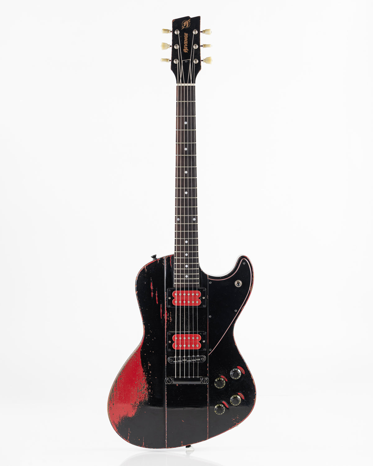 Rock N' Roll Relics Revenge "Lucifer" Electric Guitar - Black Over Dakota Red
