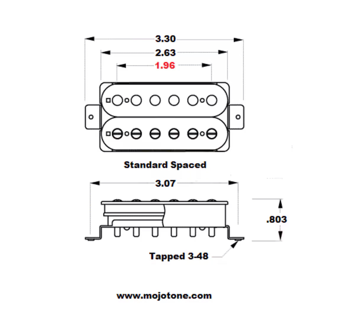 Mojotone '59 Clone Vintage P.A.F. Style Low Output Humbucker Pickup (Neck) - Aged Nickel