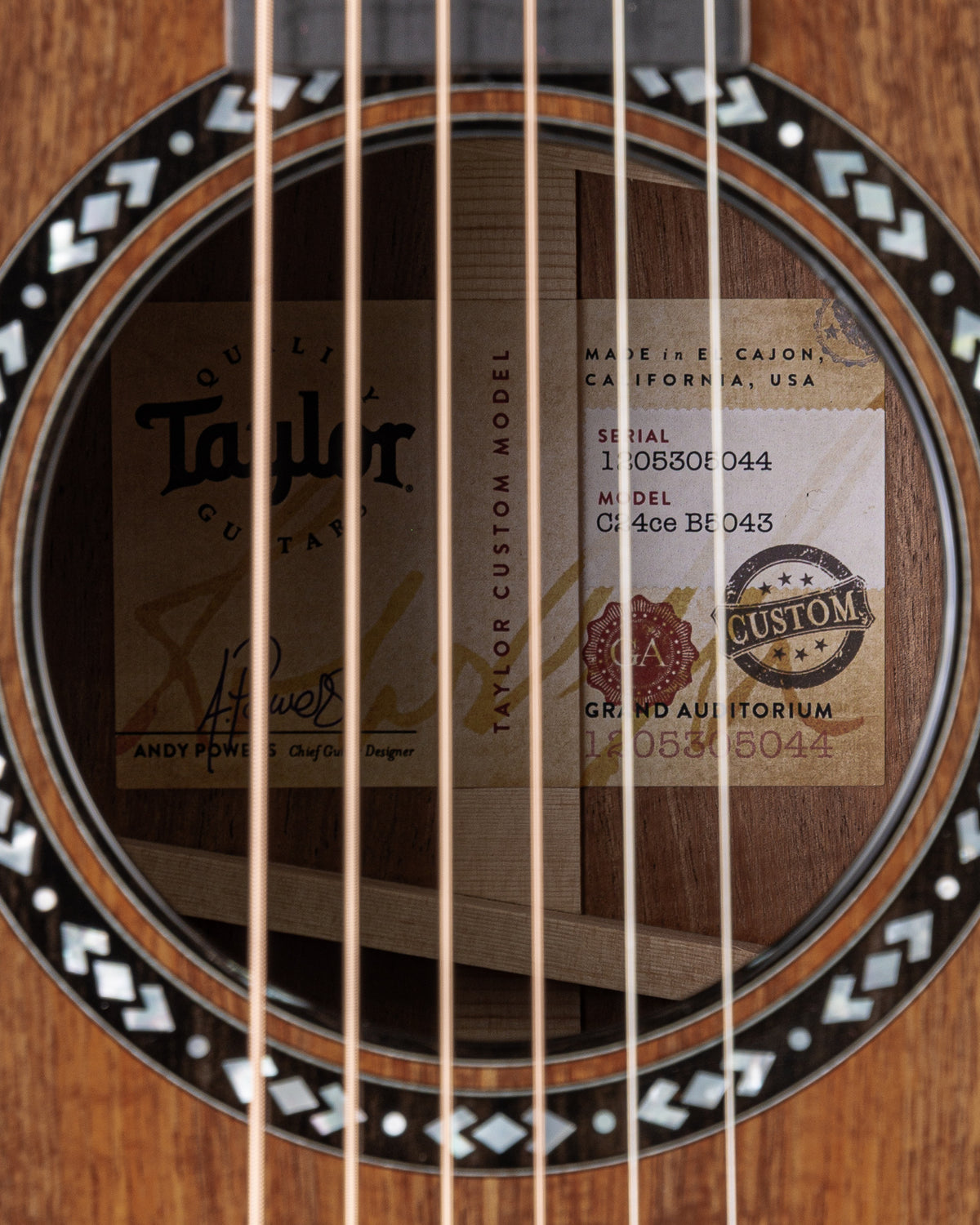 Taylor 2025 Catch Custom #43 Limited Edition C24ce Grand Auditorium Acoustic Electric Guitar - Figured AA Grade Hawaiian Koa