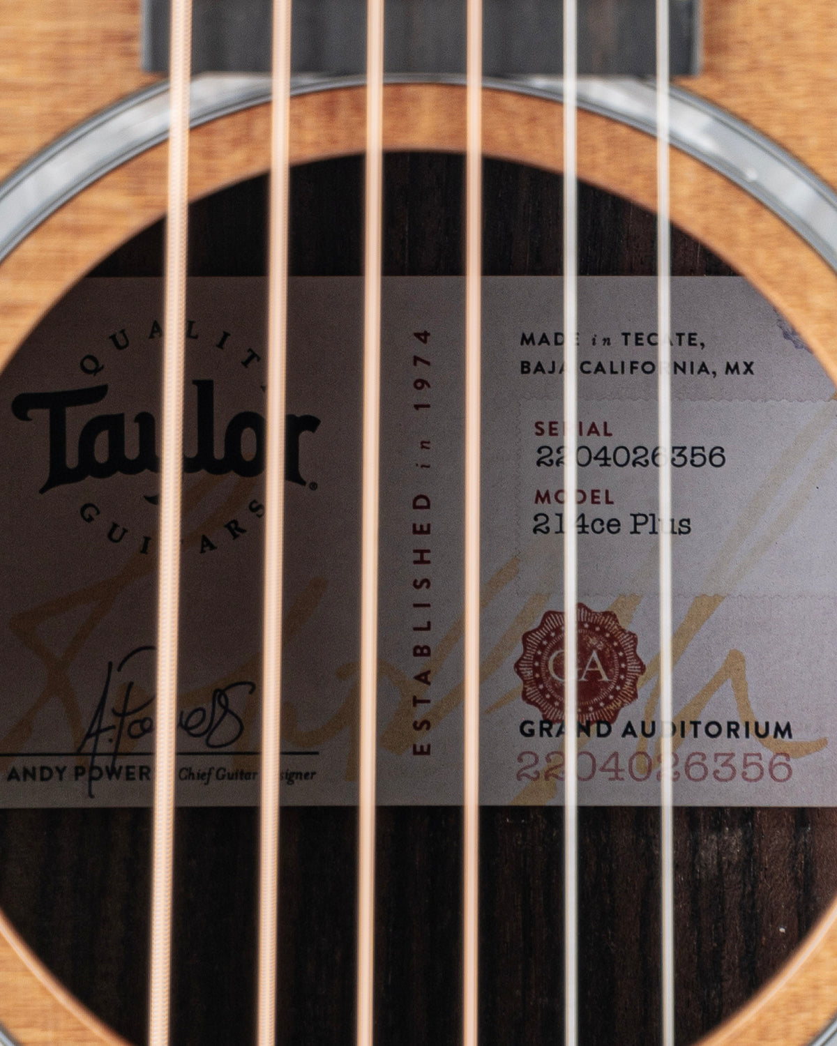 Taylor 214ce Plus Grand Auditorium Acoustic Electric Guitar - Natural
