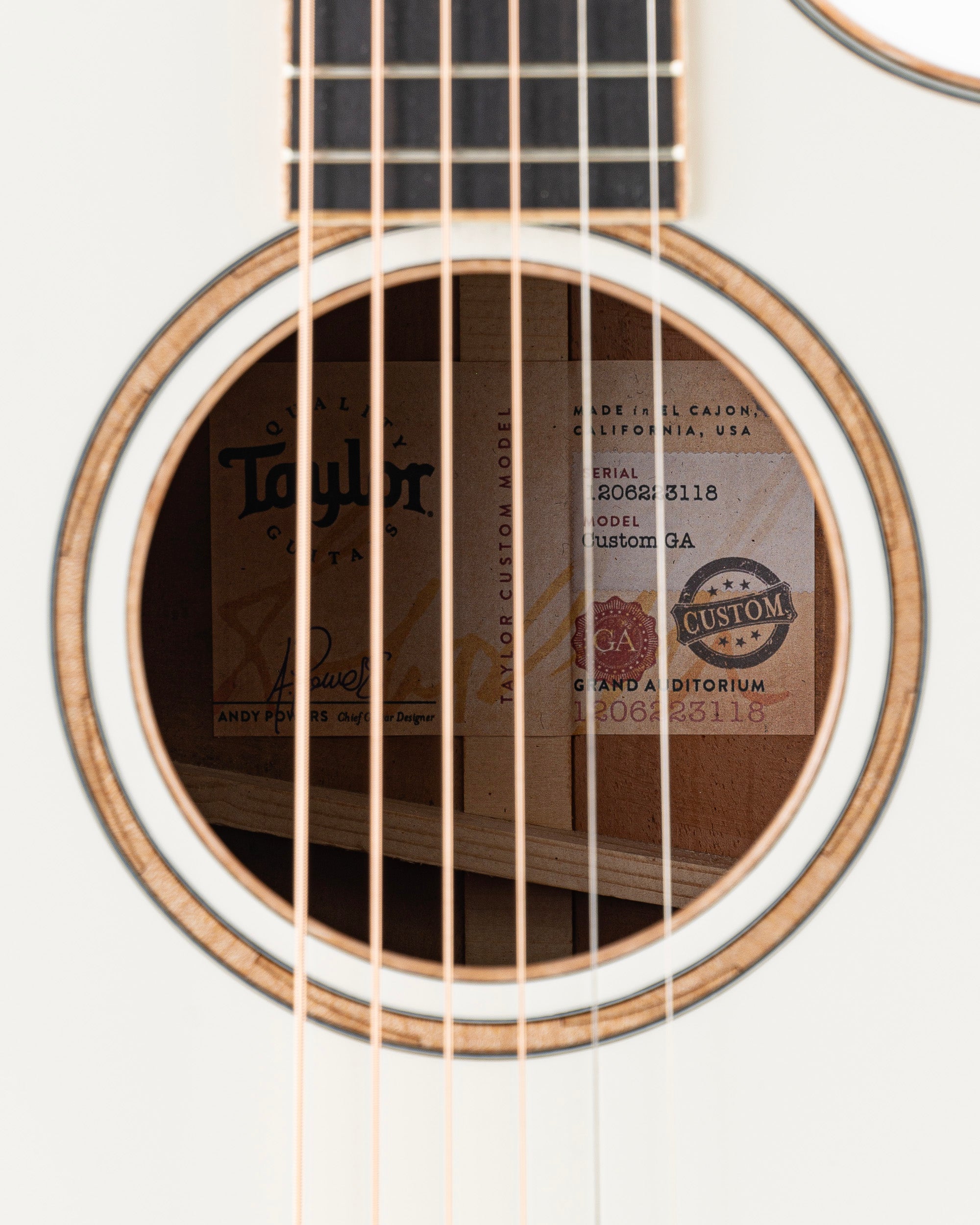 Taylor Custom Shop GA #12371 Limited Edition Grand Orchestra Acoustic Electric Guitar - White Top