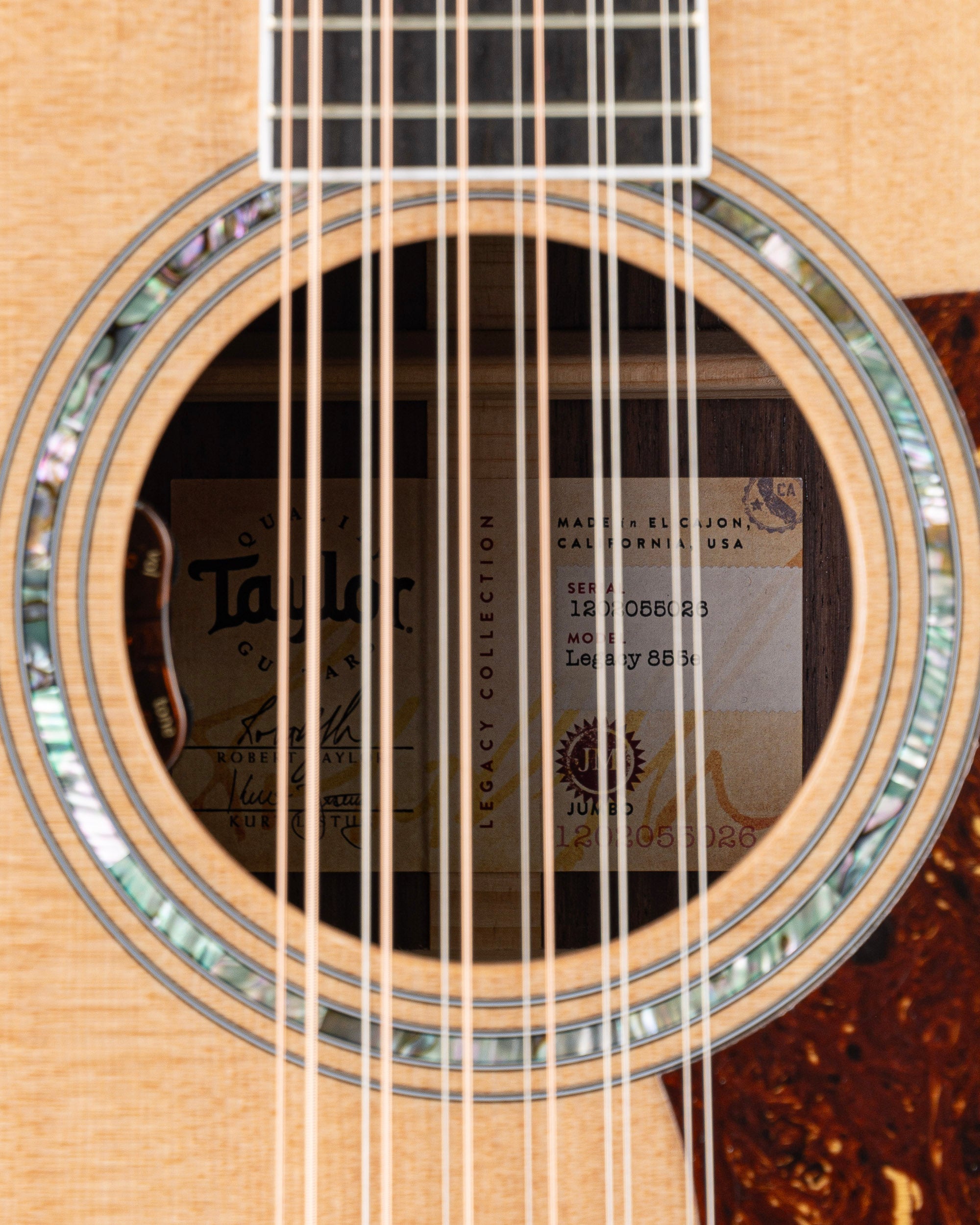 Taylor Legacy 855e 12 String Acoustic Electric Guitar - Natural Gloss
