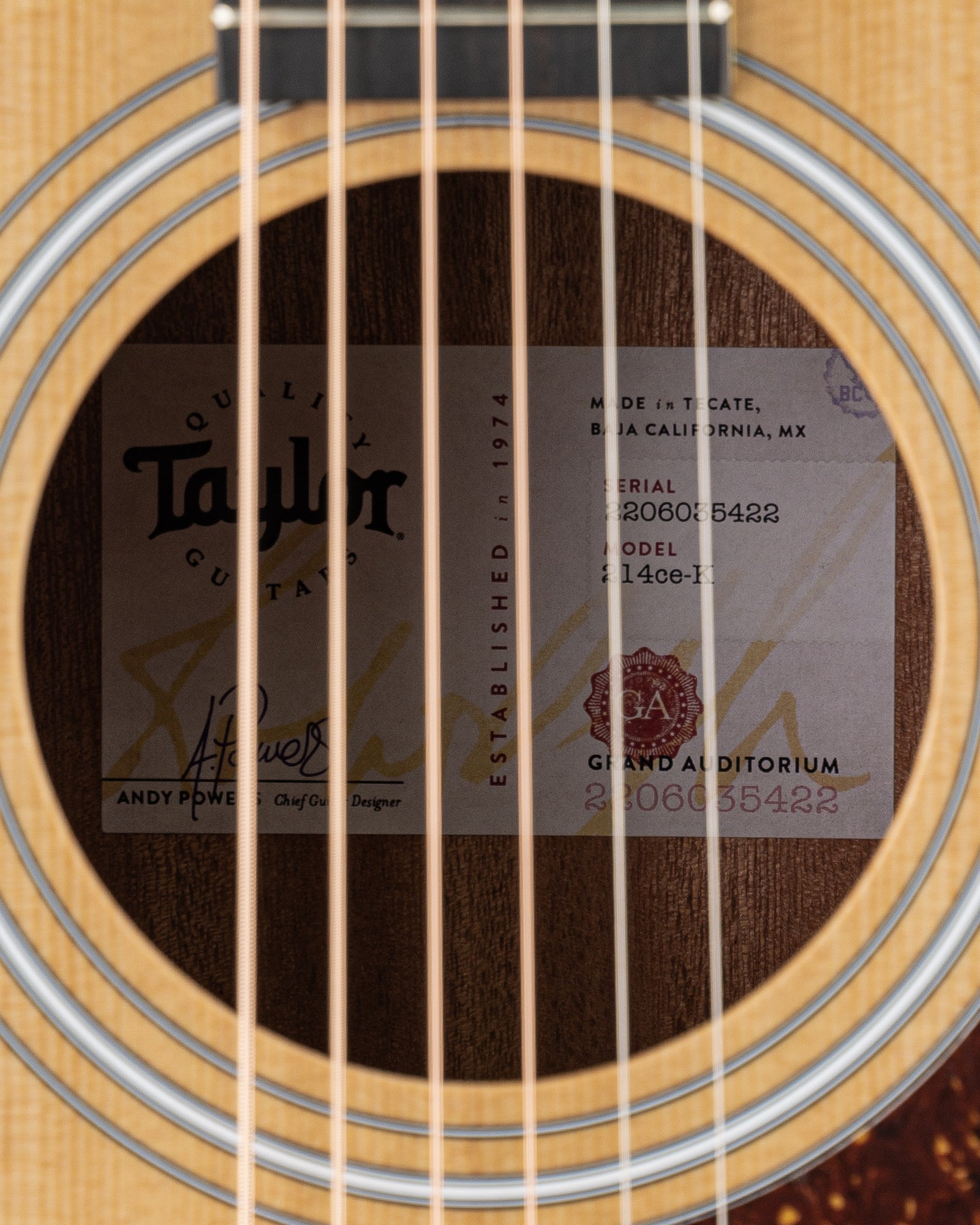 Taylor 214ce-K Grand Auditorium Acoustic Electric Guitar - Natural