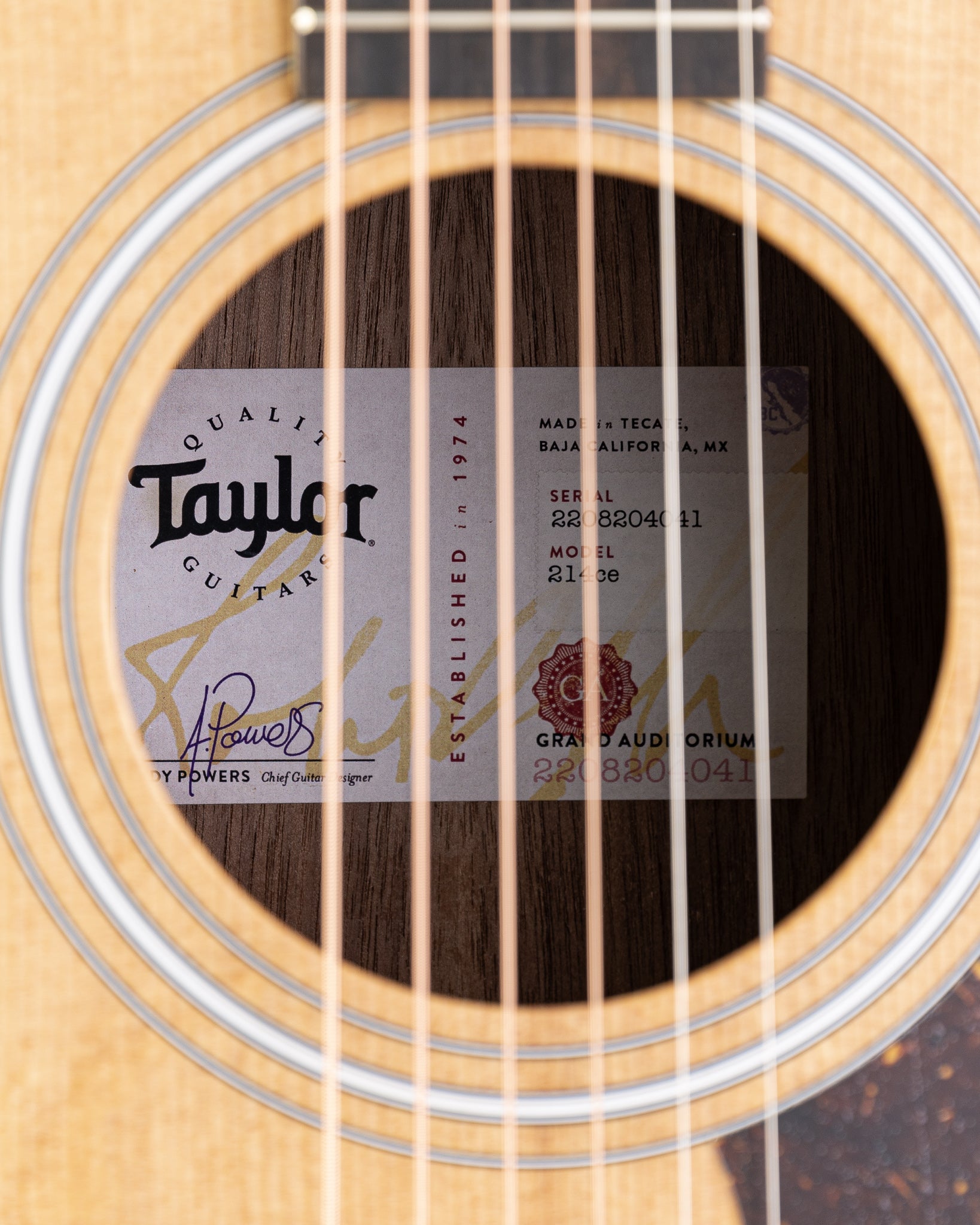 Taylor 214ce Grand Auditorium Acoustic-Electric Guitar- Natural W/Bag