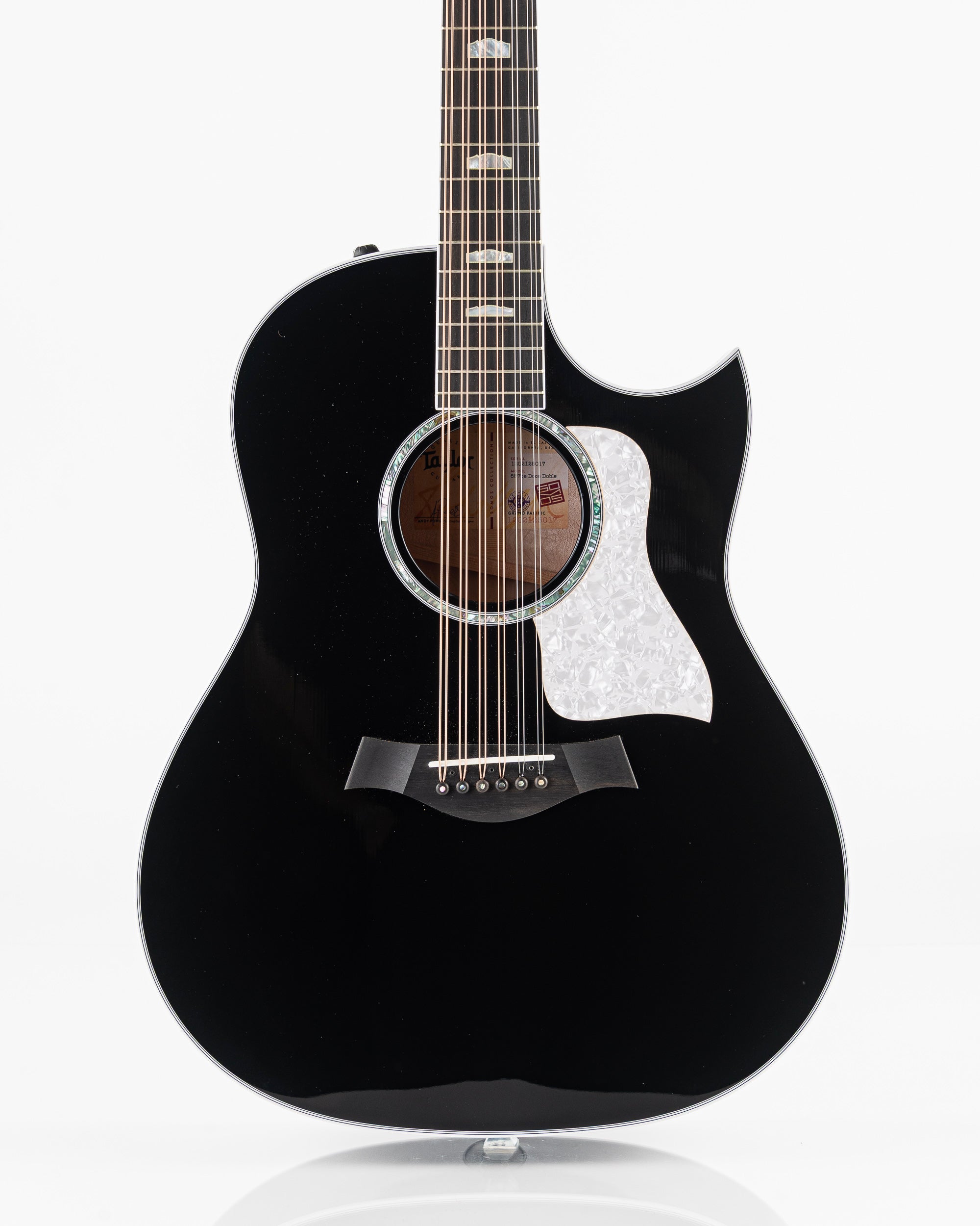 Taylor 657ce Doce Doble 12 String Acoustic Electric Guitar - Black Gloss