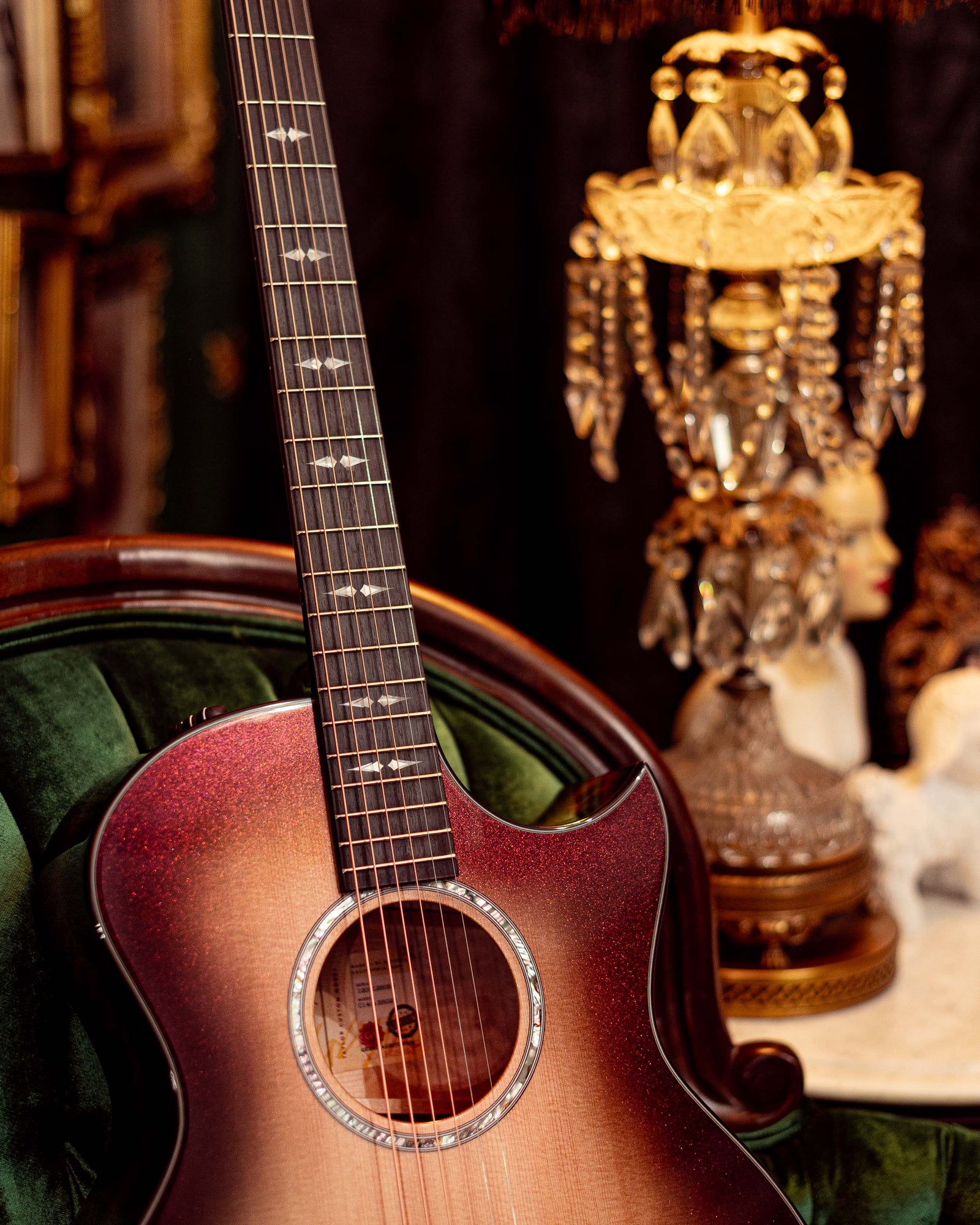 Taylor 2025 Catch Custom #26 Limited Edition C14ce Grand Auditorium Acoustic Electric Guitar - Cranberry Silver Supernova