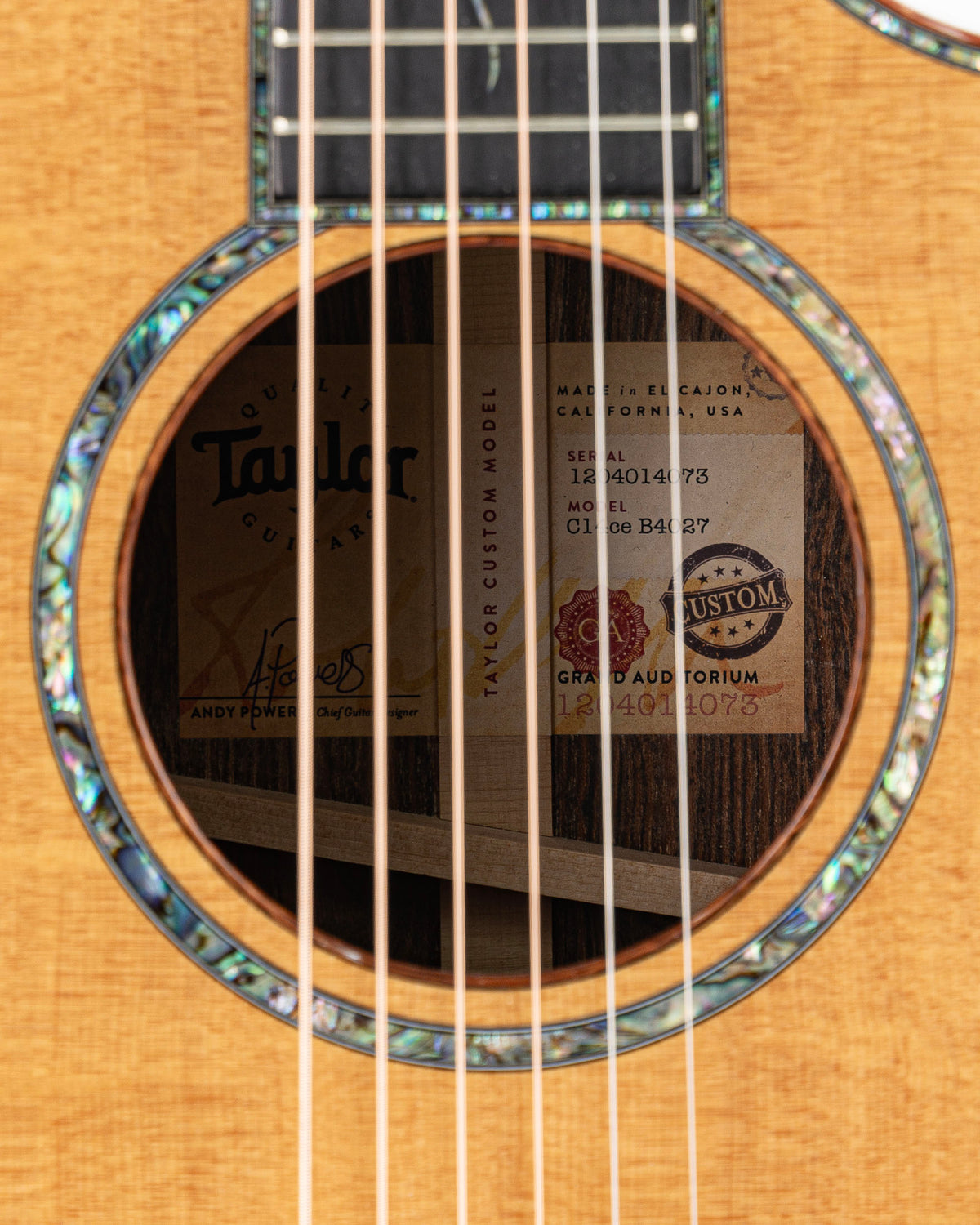 Taylor Catch Custom #27 Limited Edition C14ce B4027 Grand Auditorium Acoustic Electric Guitar - Bearclaw Sitka Spruce