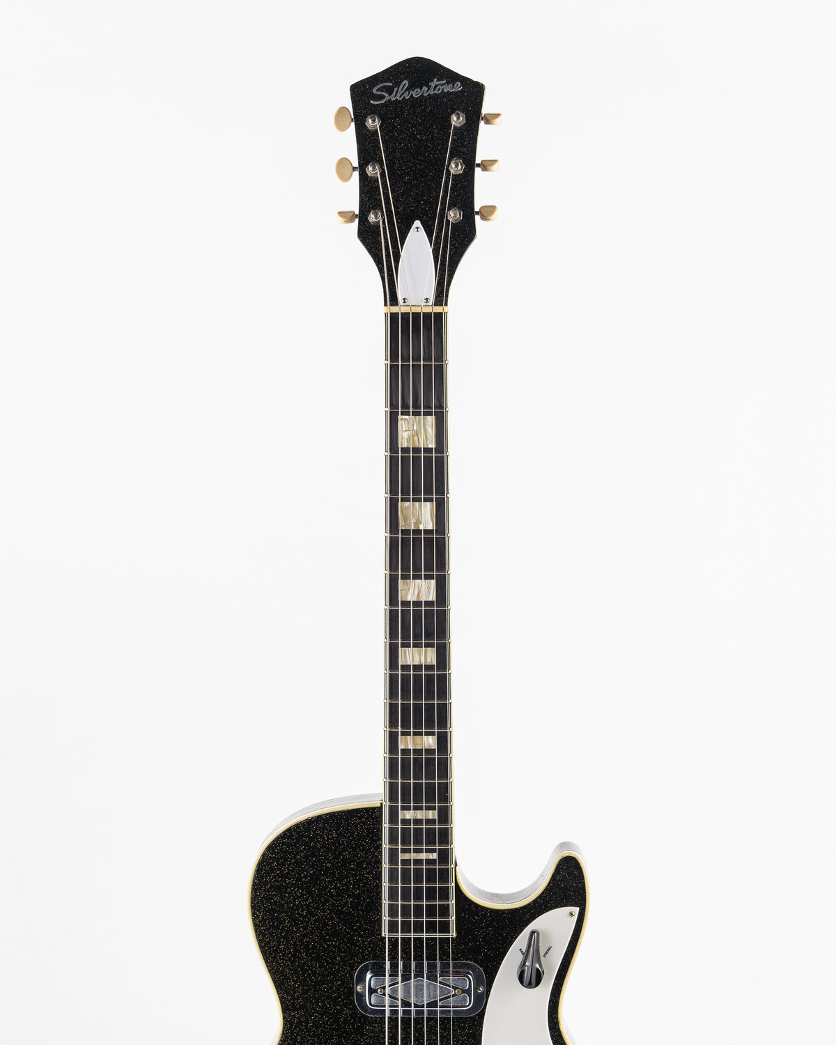 USED 1959 Silvertone 1423 Jupiter Electric Guitar - Black Sparkle with Original Case