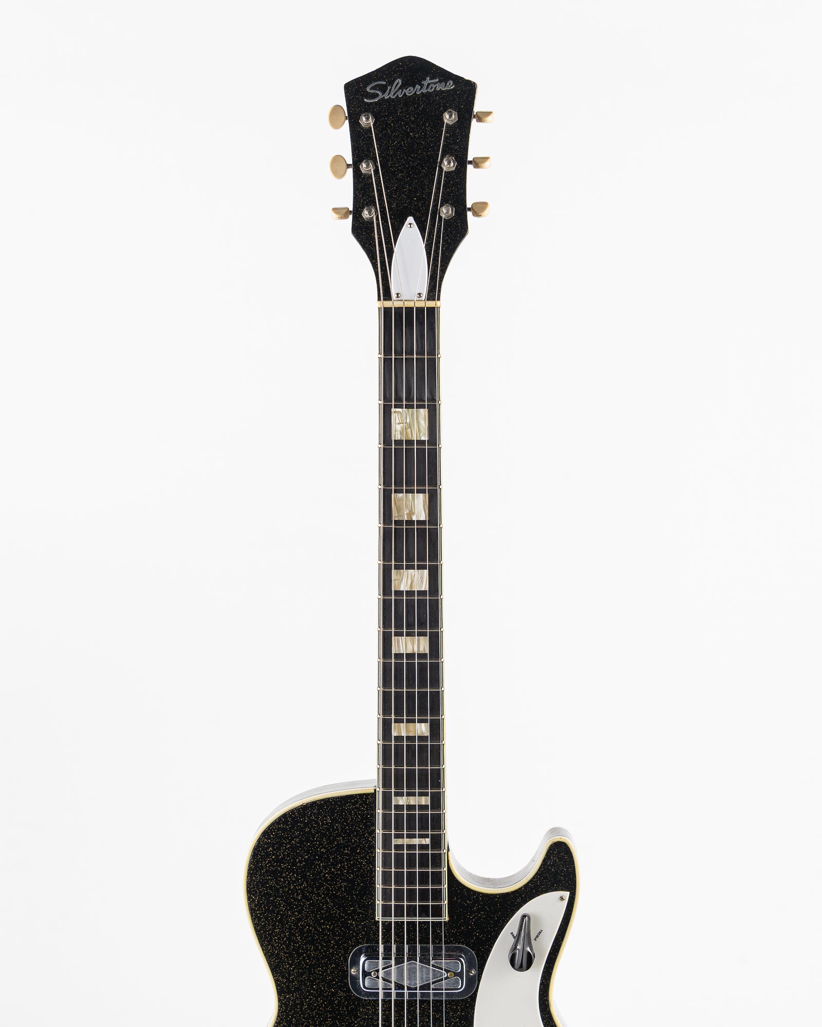 USED 1959 Silvertone 1423 Jupiter Electric Guitar - Black Sparkle with Original Case
