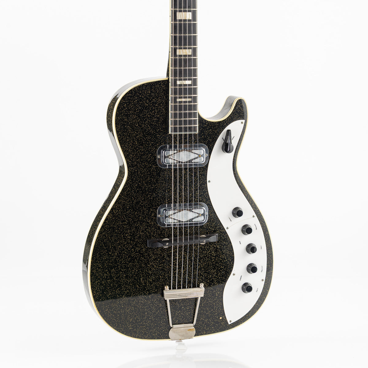 USED 1959 Silvertone 1423 Jupiter Electric Guitar - Black Sparkle with Original Case