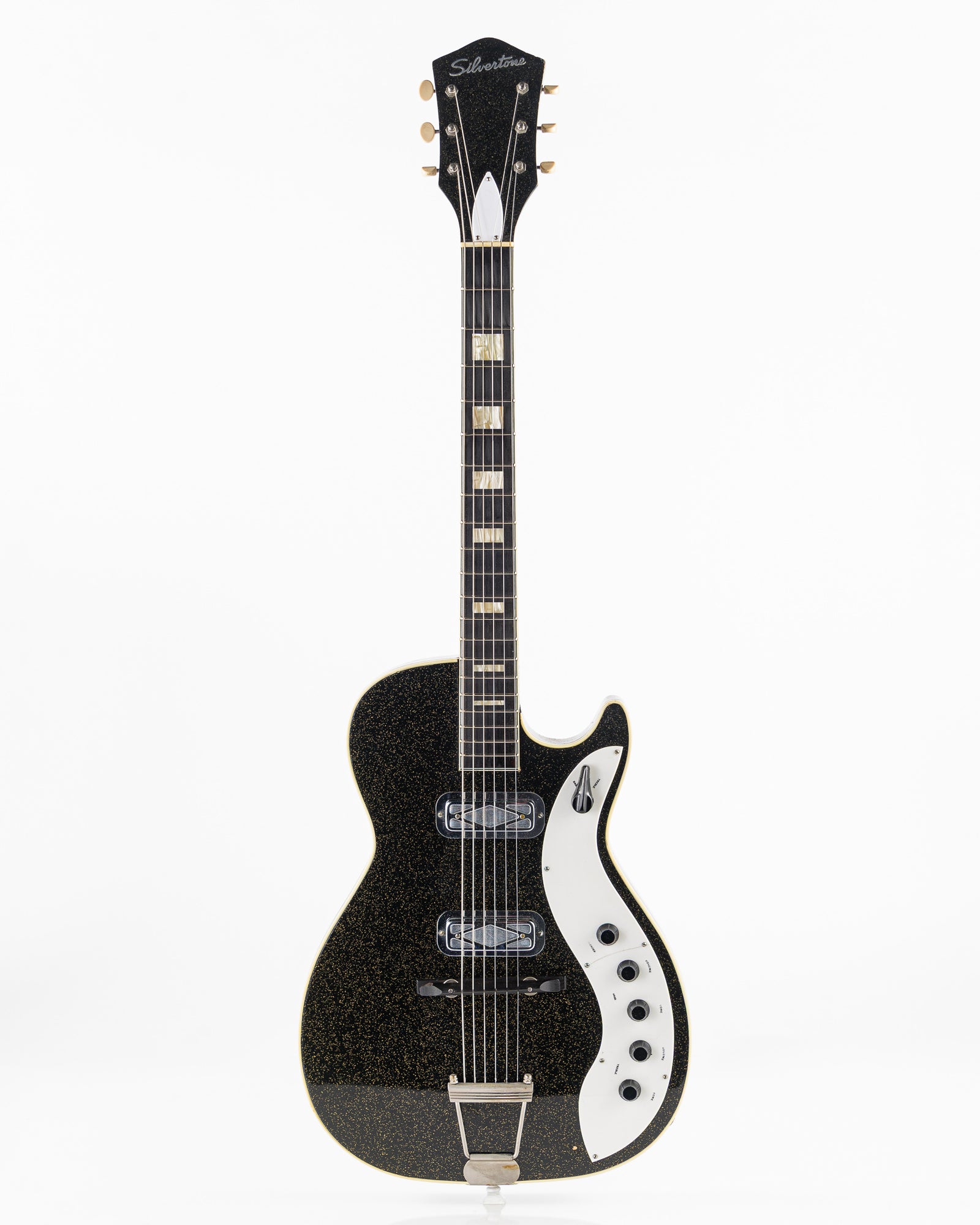 USED 1959 Silvertone 1423 Jupiter Electric Guitar - Black Sparkle with Original Case