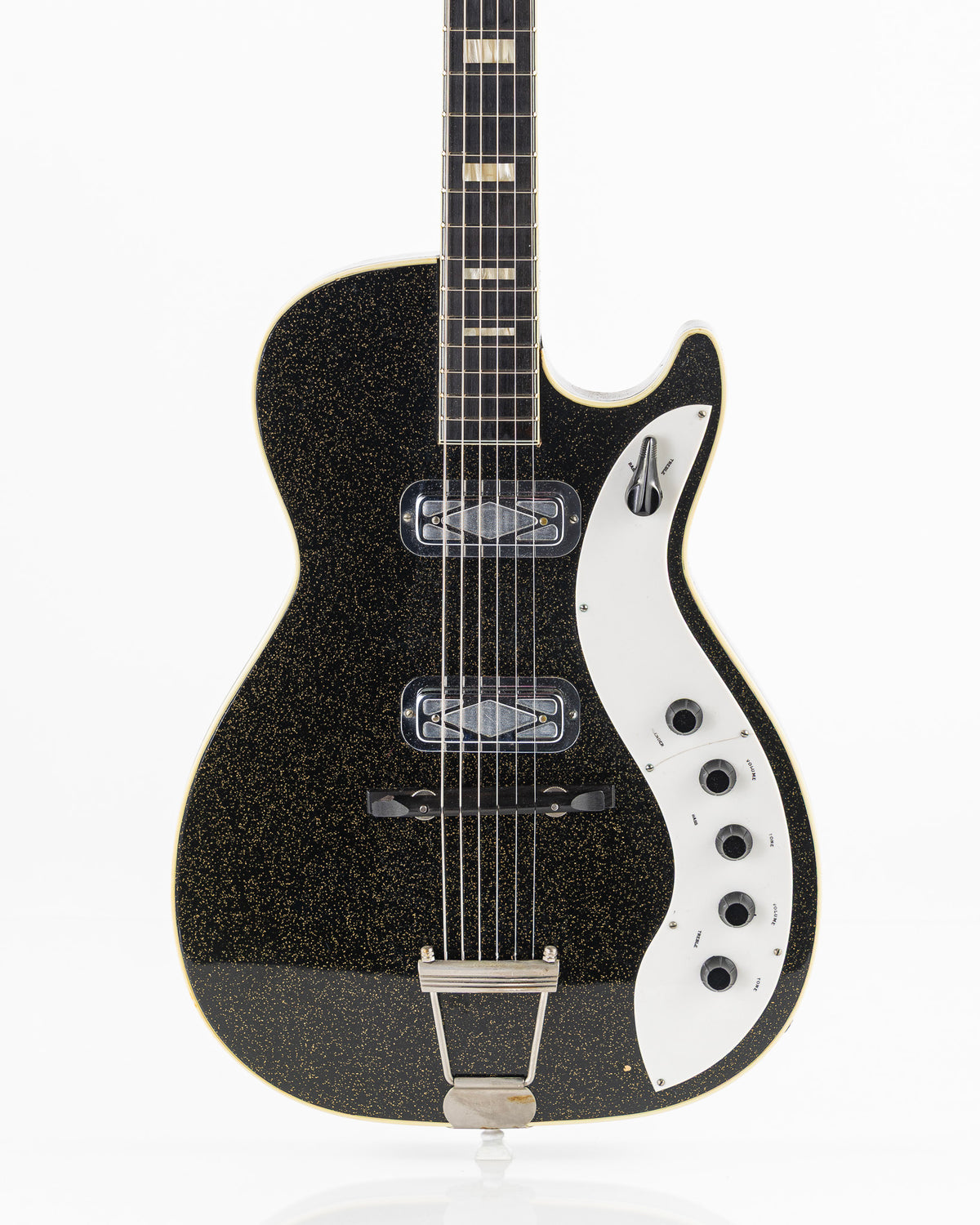 USED 1959 Silvertone 1423 Jupiter Electric Guitar - Black Sparkle with Original Case