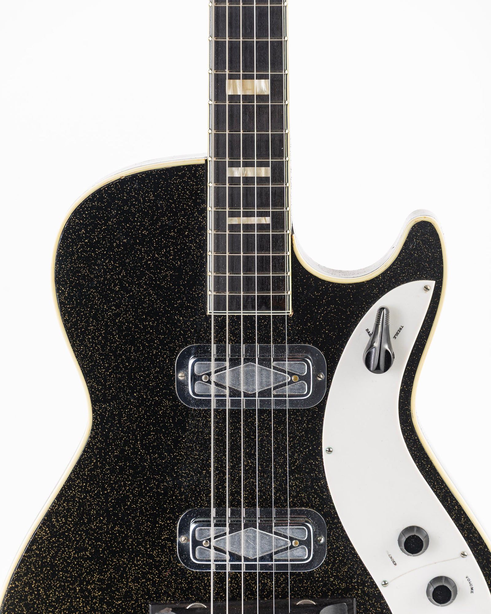 USED 1959 Silvertone 1423 Jupiter Electric Guitar - Black Sparkle with Original Case