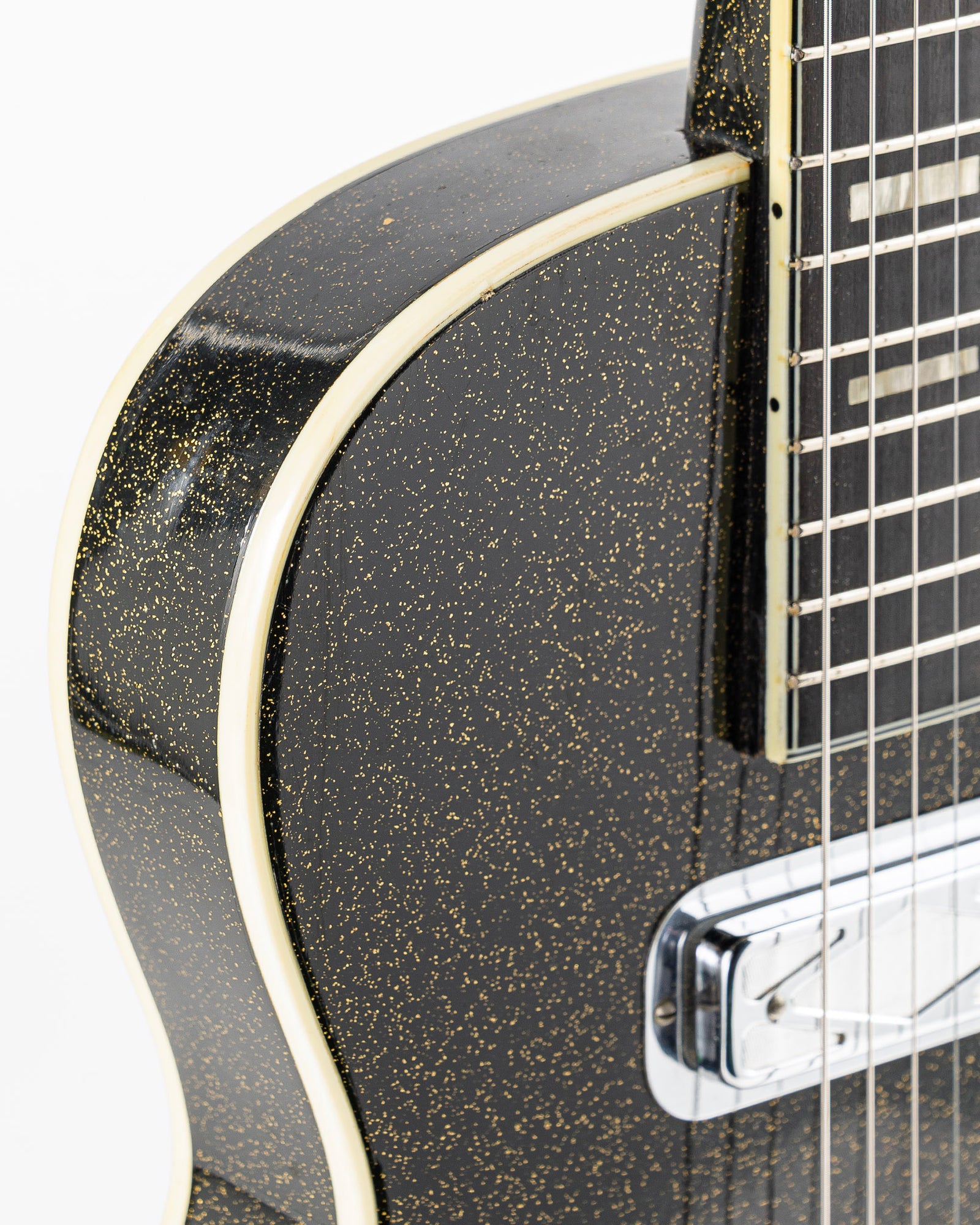 USED 1959 Silvertone 1423 Jupiter Electric Guitar - Black Sparkle with Original Case
