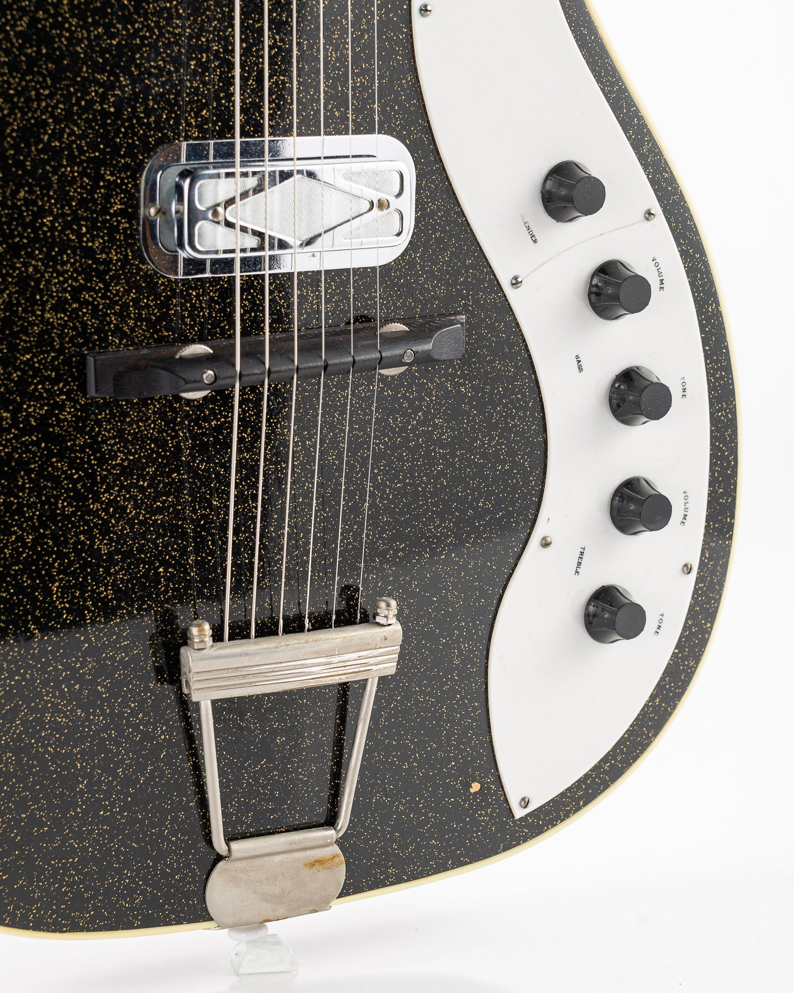 USED 1959 Silvertone 1423 Jupiter Electric Guitar - Black Sparkle with Original Case