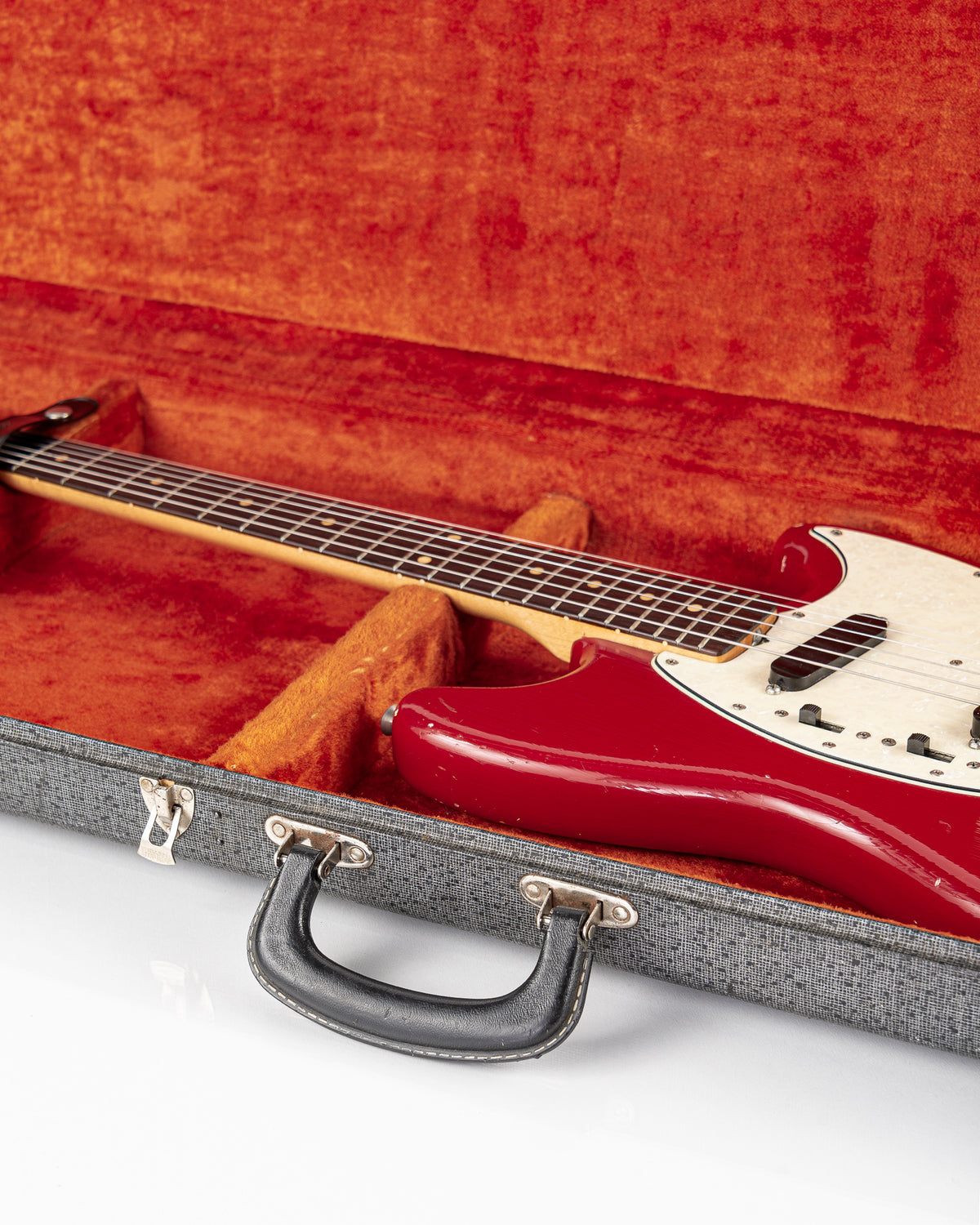 USED 1964 Fender Pre-CBS Mustang Electric Guitar - Dakota Red with Original Hardshell Case