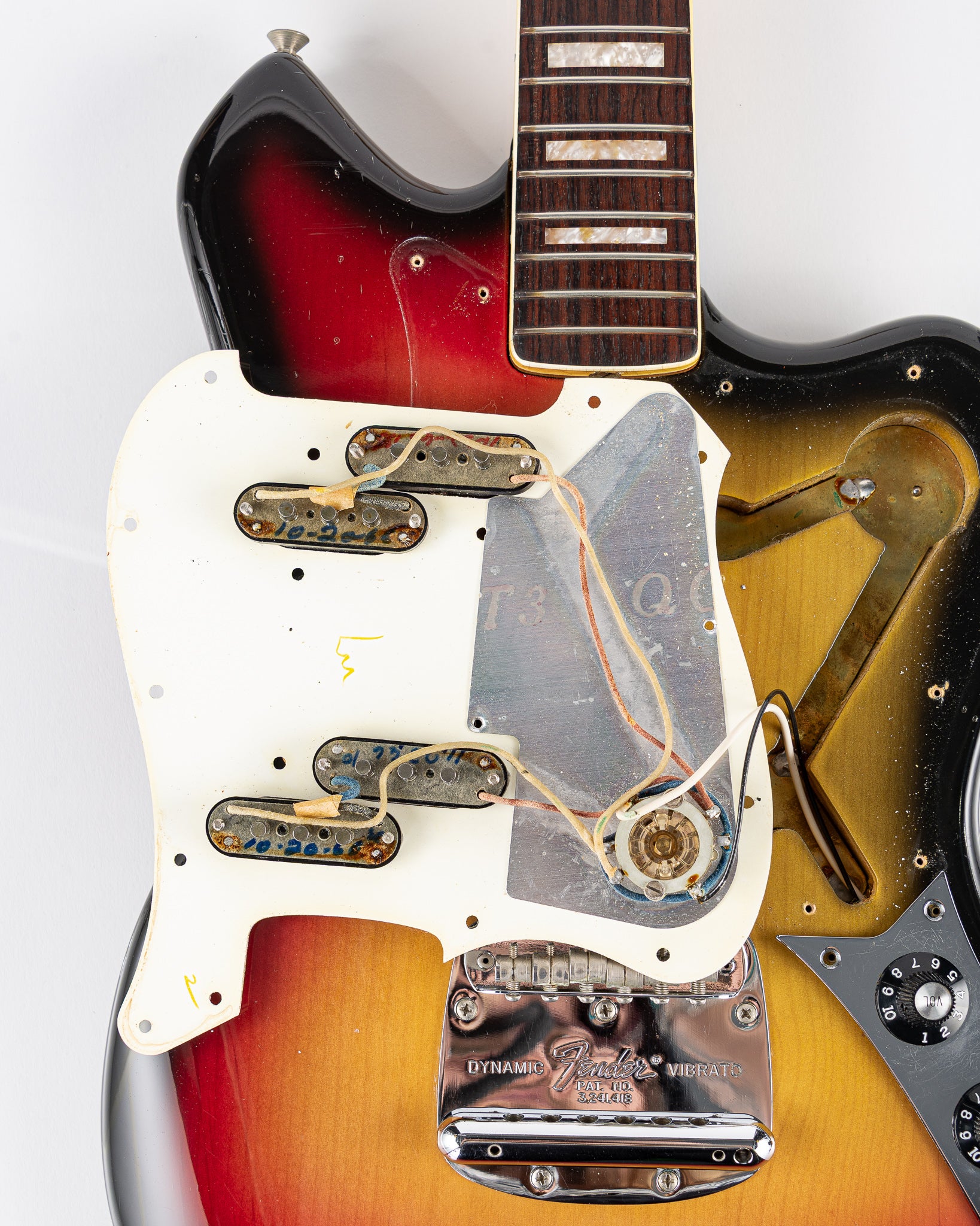 USED 1969 Fender Custom Maverick Electric Guitar - 3 Tone Sunburst with Original Hardshell Case