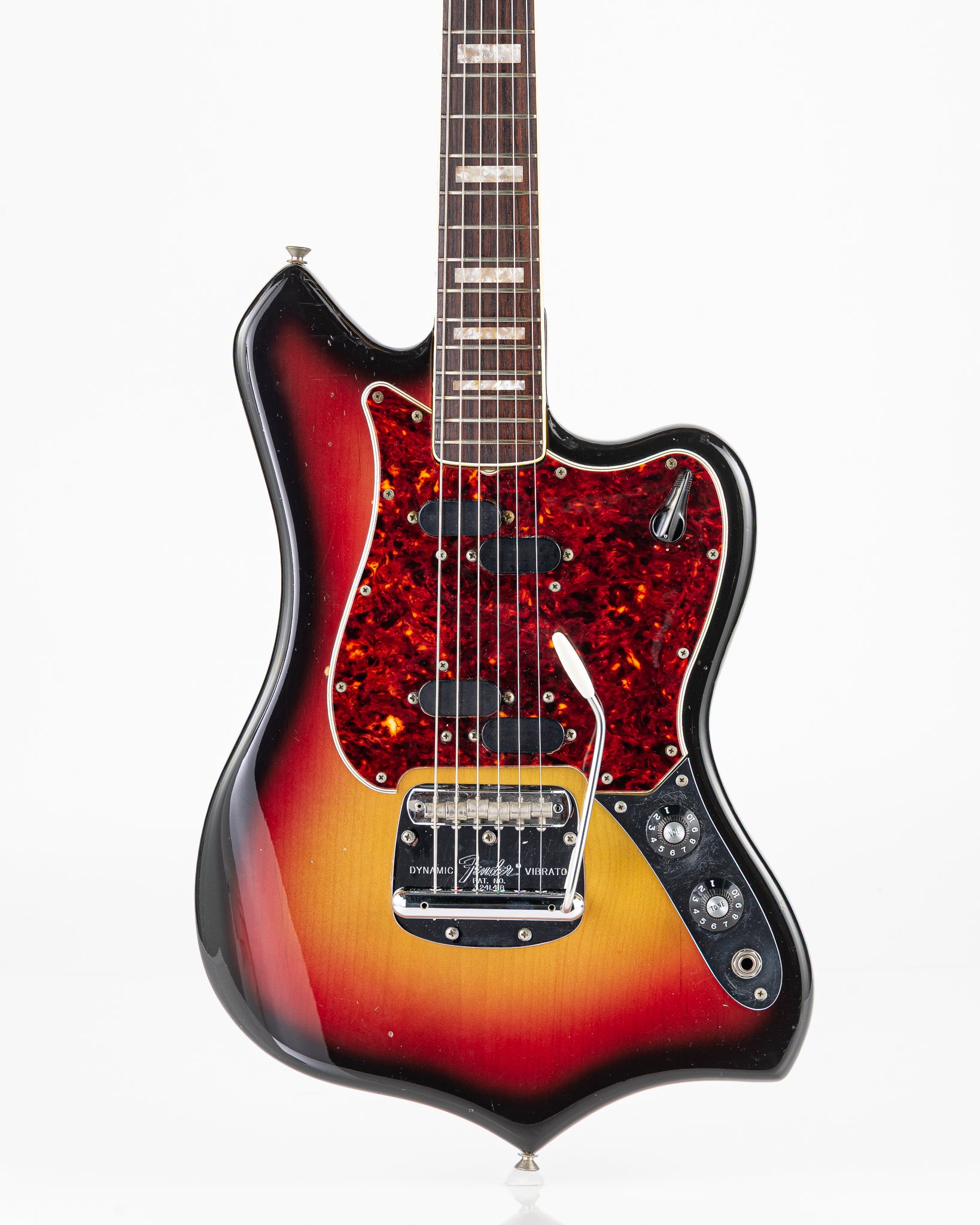 USED 1969 Fender Custom Maverick Electric Guitar - 3 Tone Sunburst with Original Hardshell Case