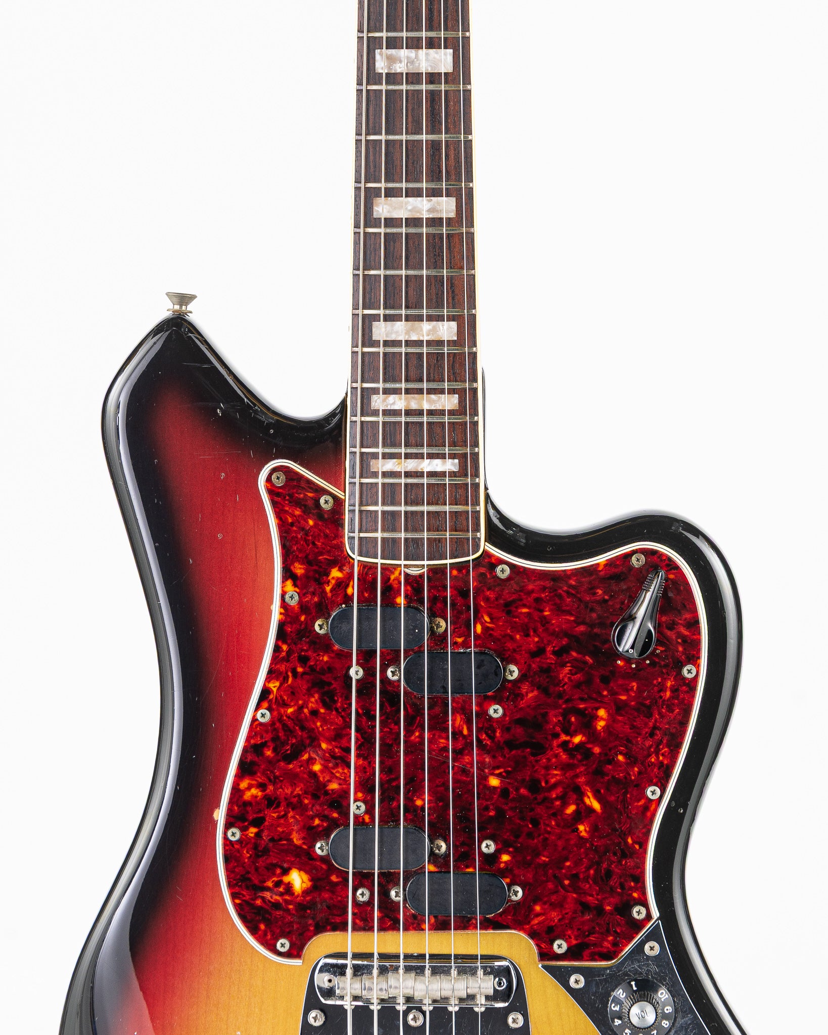 USED 1969 Fender Custom Maverick Electric Guitar - 3 Tone Sunburst with Original Hardshell Case
