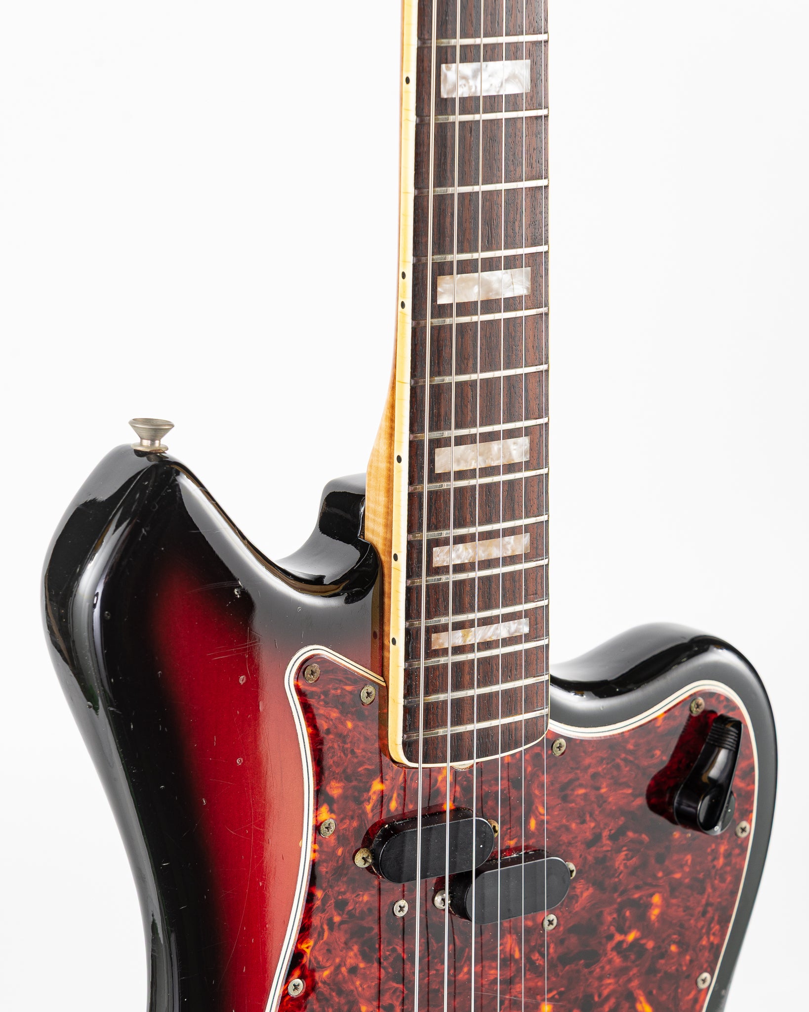 USED 1969 Fender Custom Maverick Electric Guitar - 3 Tone Sunburst with Original Hardshell Case