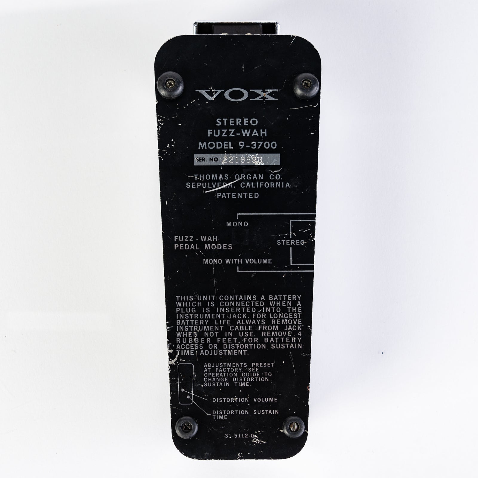 USED 1970's Vox Stereo Fuzz-Wah 9-370 Guitar Pedal